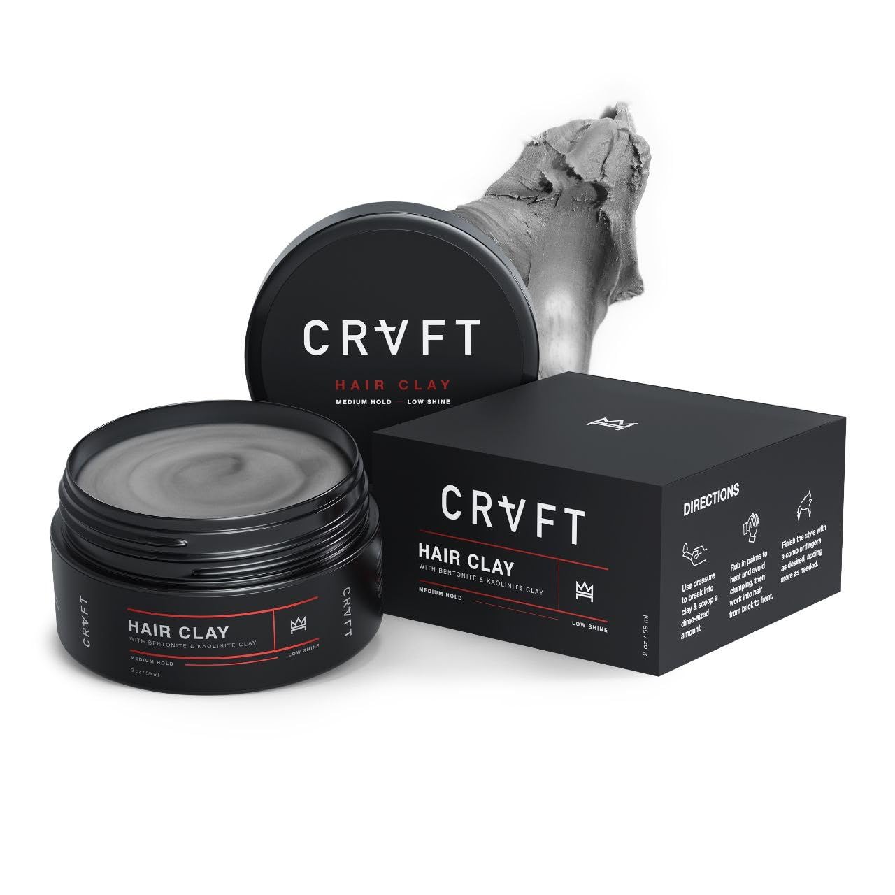 CRVFT Hair Clay 2oz | Medium Hold/Zero Shine Matte Finish | Add Volume & Texture | Ideal for Textured, Short & Medium Styles | Reworkable | [High Beauty & Personal Care Hair Craft Co.