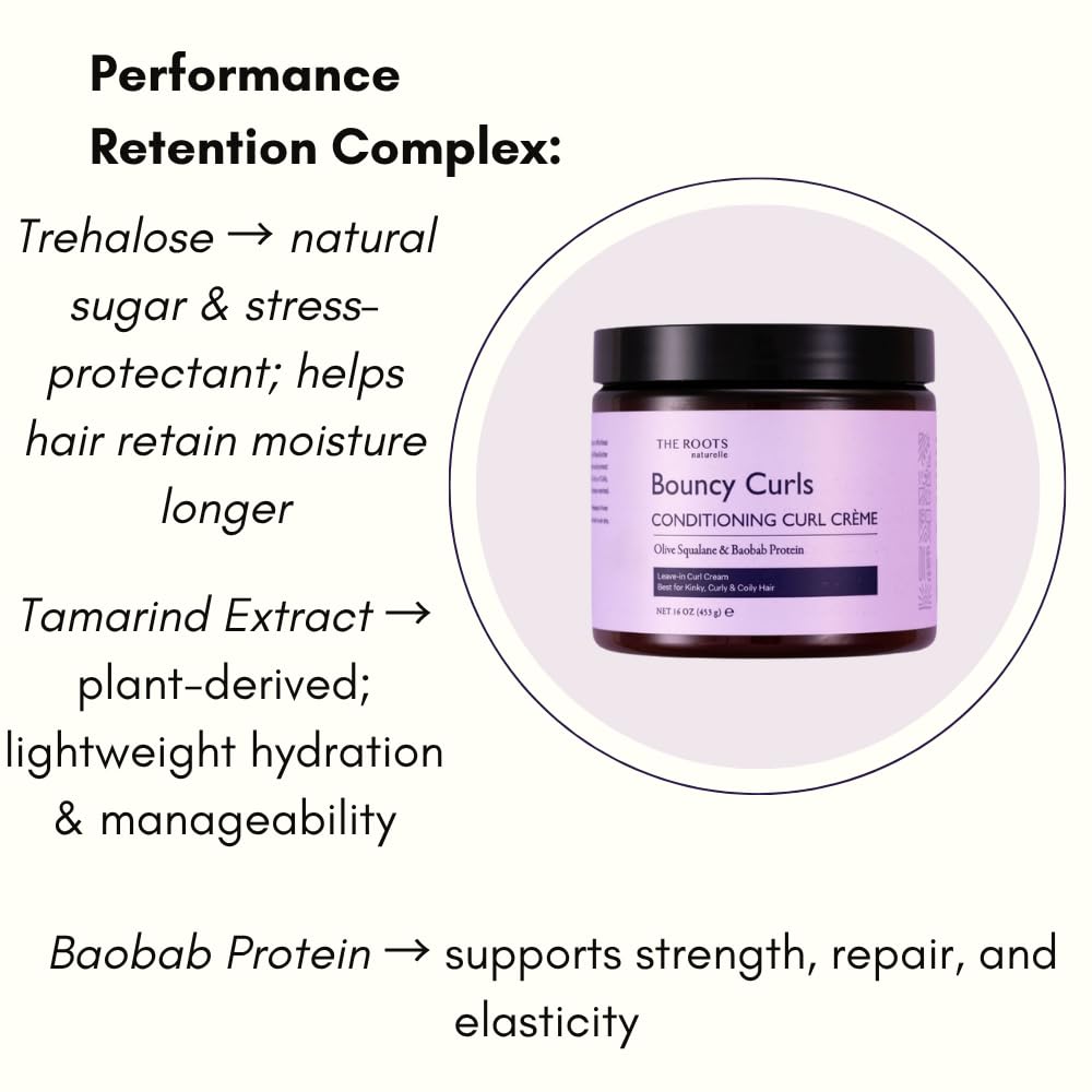The Roots Naturelle Bouncy Curls Conditioning Curl Creme, Ultra Hydrating Anti Frizz Cream, 16 oz Beauty & Personal Care The Roots Naturelle