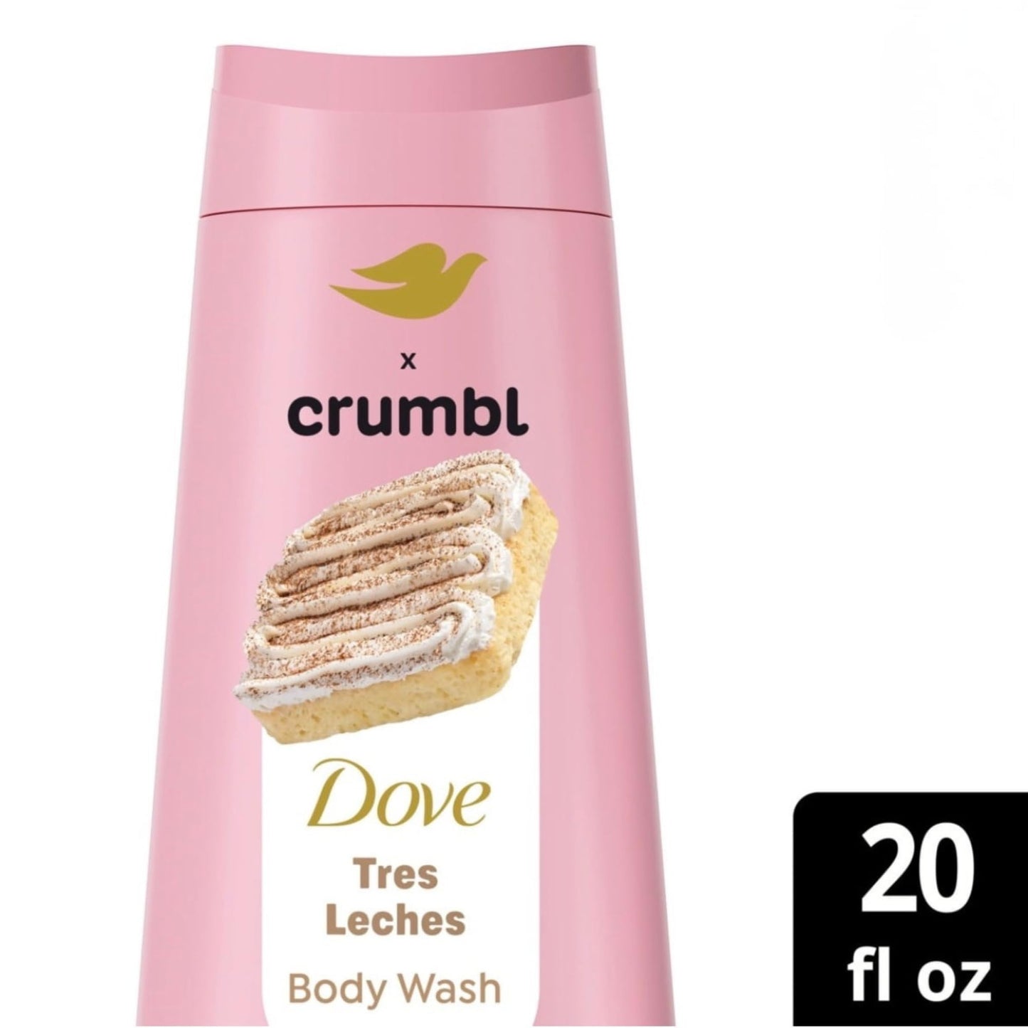Dove x crumbl Limited Edition Tres Leches Nourishing Body Wash and Body Scrub Set, Sweet Vanilla Cake Scent, 20 fl oz and 15 oz Beauty & Personal Care Dove