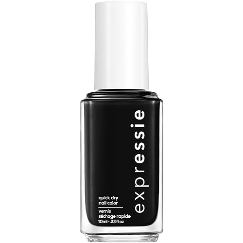 essie expressie Quick-Dry Vegan Nail Polish, Black 380 Now Or Never, 0.33 fl oz Beauty & Personal Care essie