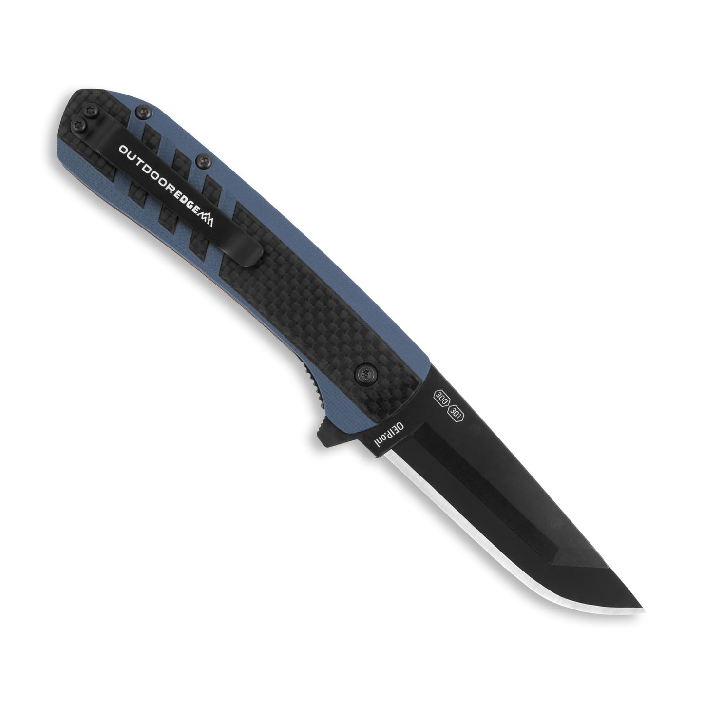 OUTDOOR EDGE Razor VX4 - Carbon Fiber Over Blue G10 with Black Drop Point - Replaceable Blade EDC Folding Pocket Knife - 3" Blade, Ceramic Ball Beauty and Personal Care OUTDOOR EDGE