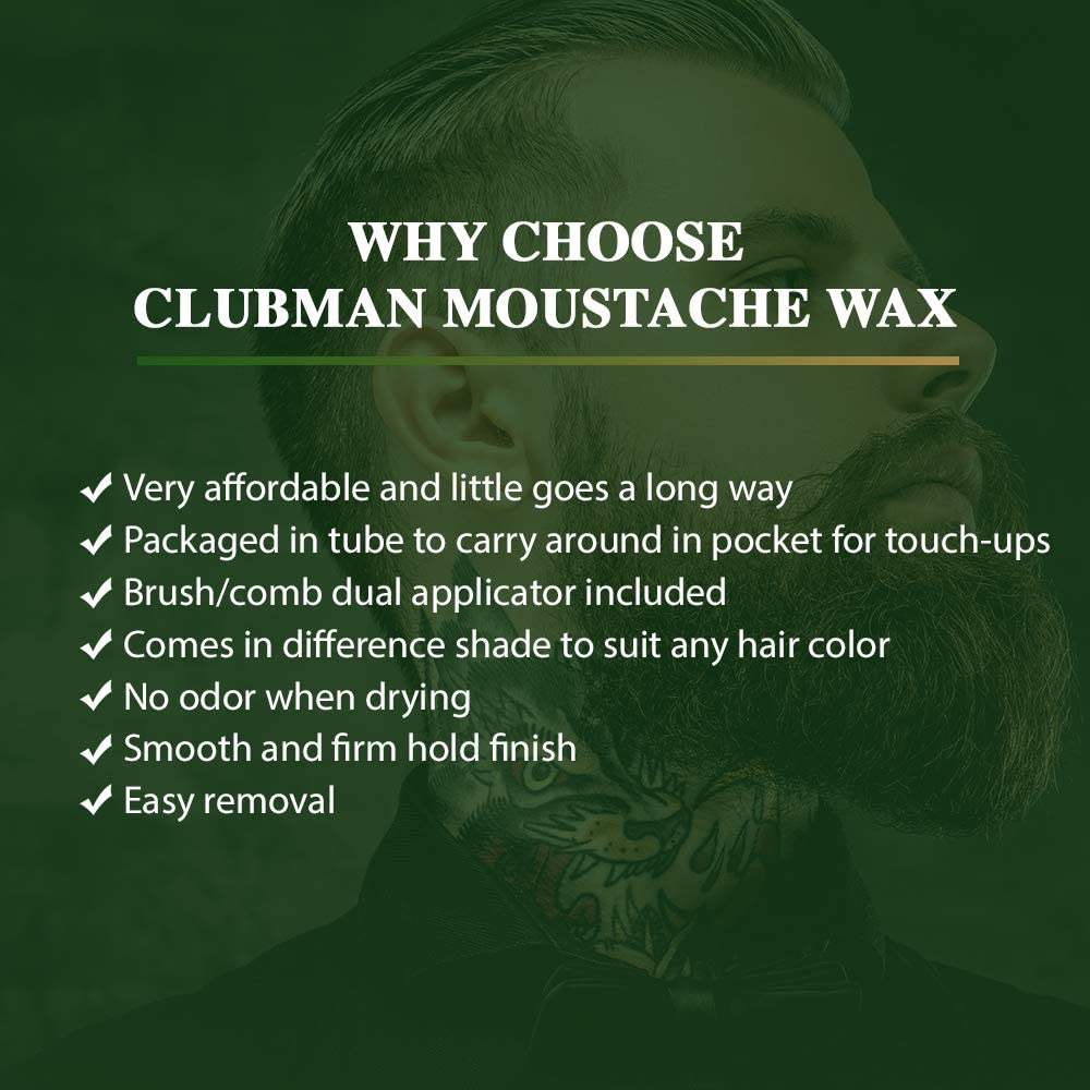 Clubman Moustache Wax Neutral 0.50 Oz (Pack of 10) Beauty and Personal Care Clubman