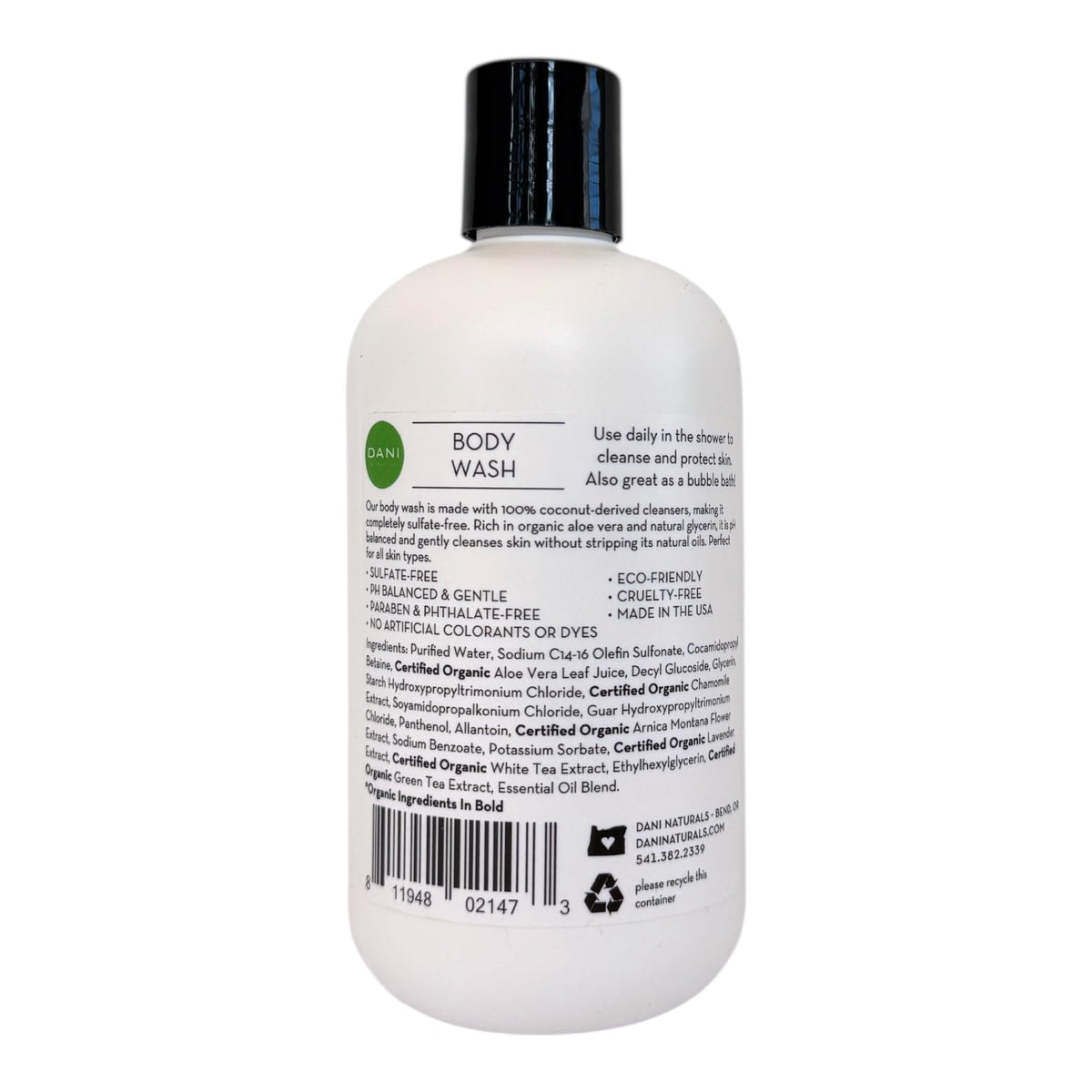 DANI Naturals Bamboo Bergamot Body Wash, Vegan, Sulfate-Free, Made with Organic Ingredients, 12 fl oz Beauty & Personal Care DANI