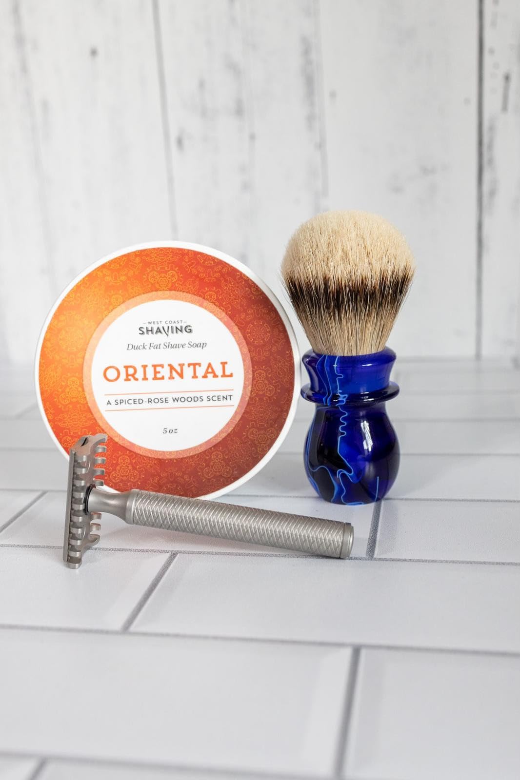 West Coast Shaving Marble Collection Shaving Brush, Admiral Blue, 26mm Beauty and Personal Care West Coast Shaving
