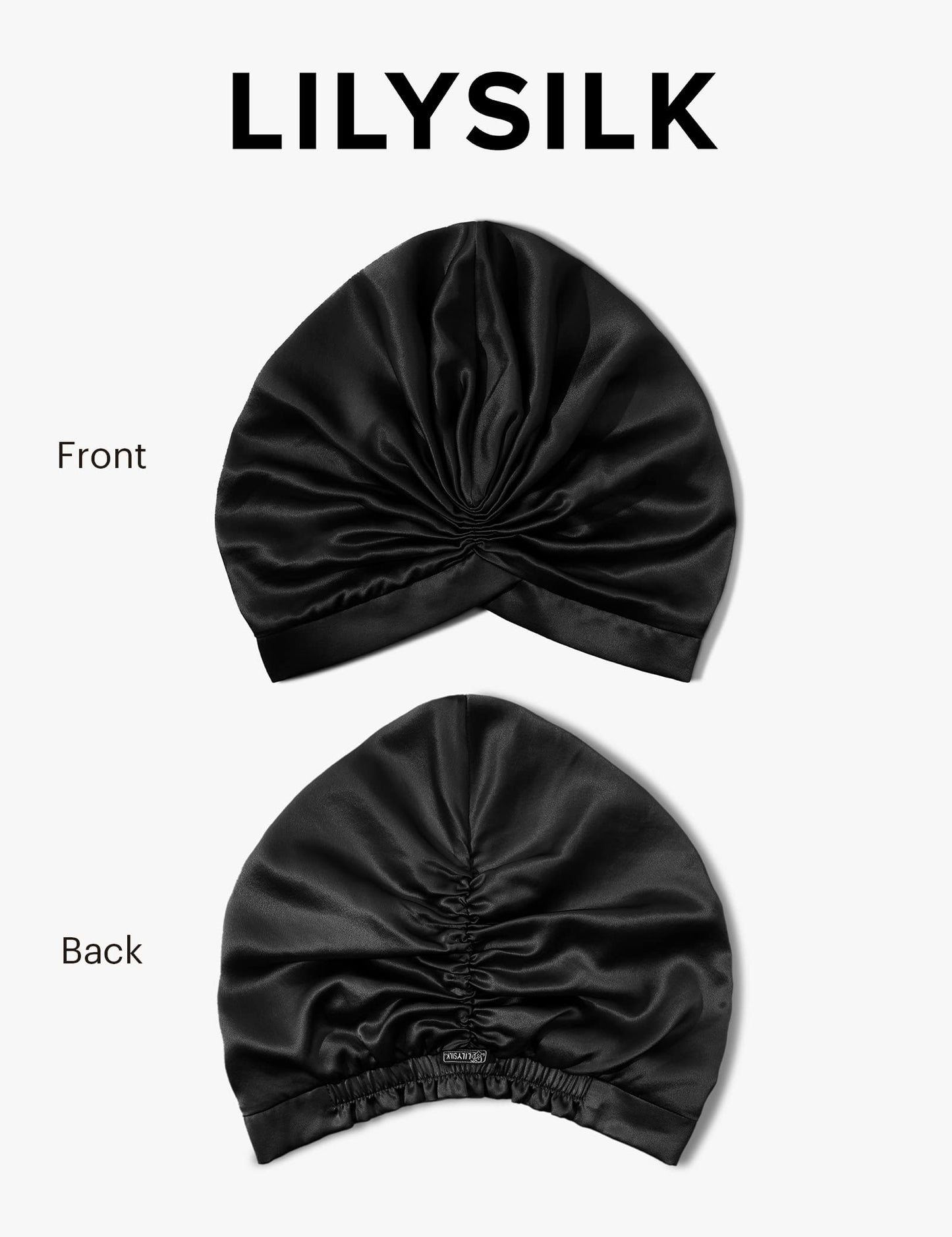 LilySilk Silk Bonnet for Sleeping Womens 100% Mulberry Silk Sleep Cap Hair Wrap for Curly Long Hair Black Beauty and Personal Care LilySilk