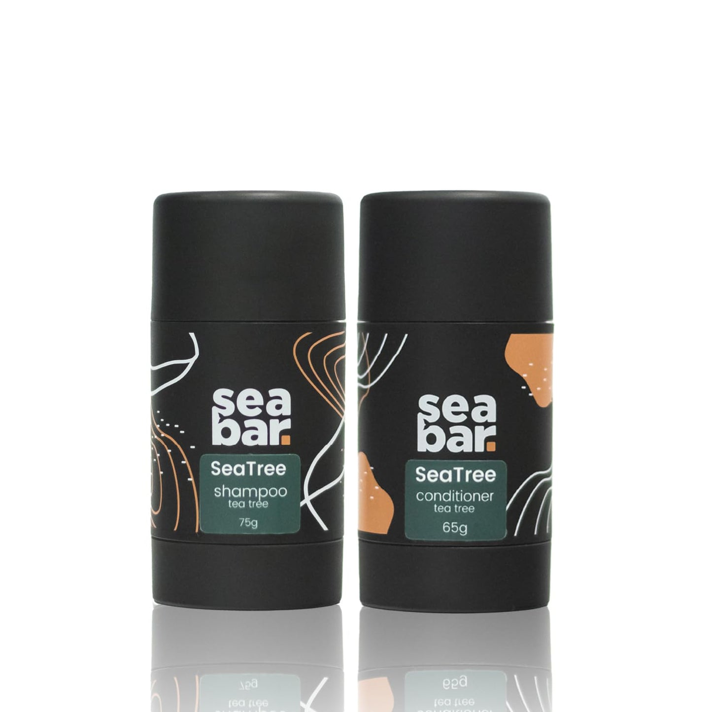 SeaBar Shampoo & Conditioner Bar Set - All Natural Hair Shampoo - Vegan, Sulfate-Free, Eco Friendly Zero Waste Reusable Packaging with Travel Beauty & Personal Care SeaBar