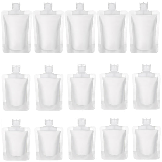 TUZAZO 15 Pack Travel Pouches for Toiletries, TSA Approved Travel Size Container, Refillable Empty Small Stand Up Travel Pouches for Shampoo Beauty & Personal Care TUZAZO