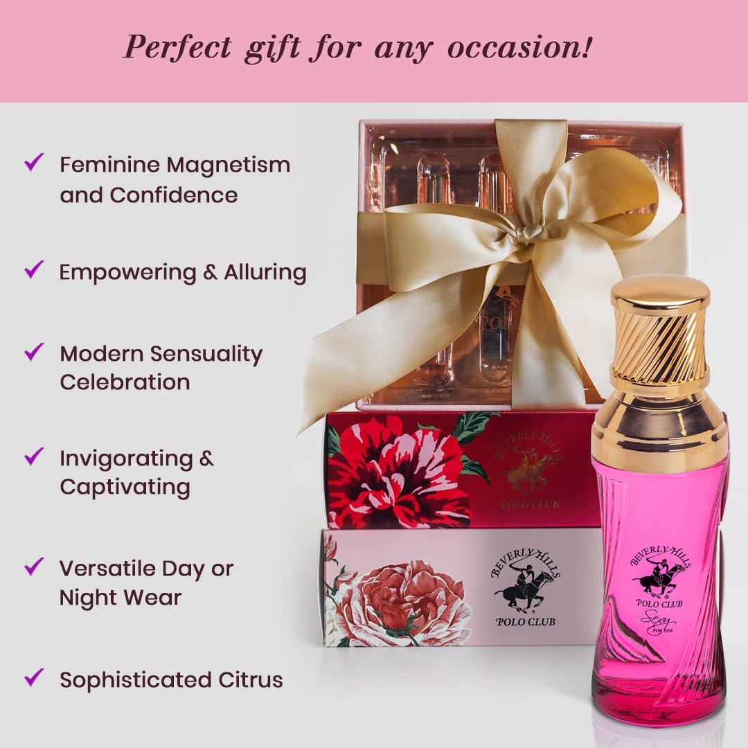Beverly Hills Polo Club Sexy for Her – Eau de Parfum Spray 3.4 fl oz, Fresh Floral Perfume with Citrus, Jasmine & Rose Notes (Packaging May Vary) Beauty & Personal Care Beverly Hills Polo Club