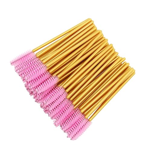 300 Pack Mascara Wand Eyelash Brush Disposable Eye Lash Applicator Makeup Tool Kit, Gold/Pink Beauty & Personal Care myaokue-up