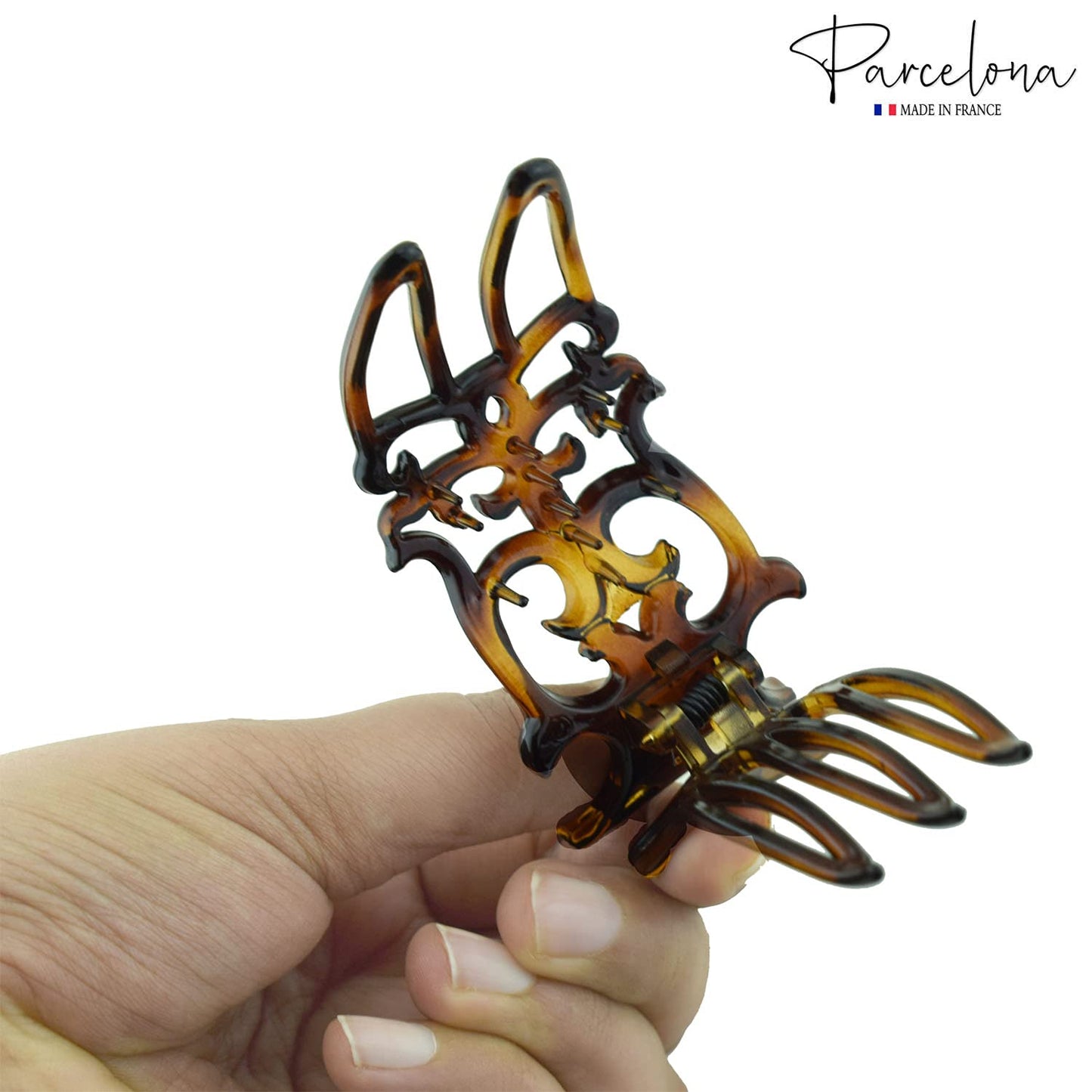 Parcelona French Intricate Celluloid Small Shell Slide in Side Slider Hair Updo Claw for Fine Hair Beauty & Personal Care Parcelona