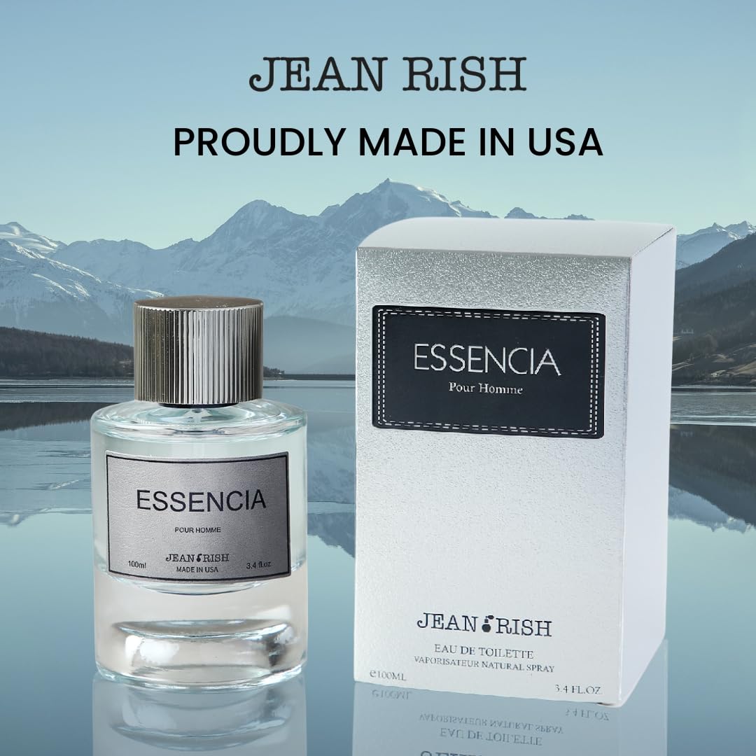 Jean Rish Essencia Perfume for Men Eau De Parfum, Long-Lasting Luxury Fragrance, Made In USA - Mint, Lemon, Bergamot, Vanilla, Cedar, Amber, Musk Beauty & Personal Care Jean Rish