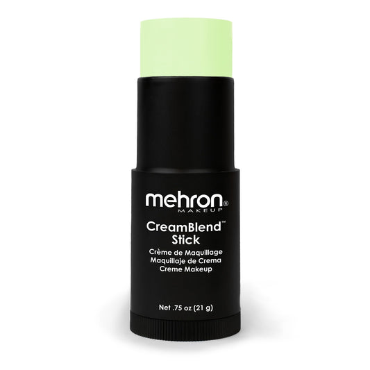Mehron Makeup CreamBlend Stick | Face Paint, Body Paint, & Foundation Cream Makeup | Perfect for Halloween .75 oz (21 g) (Pastel Green) | Made in the Beauty & Personal Care Mehron