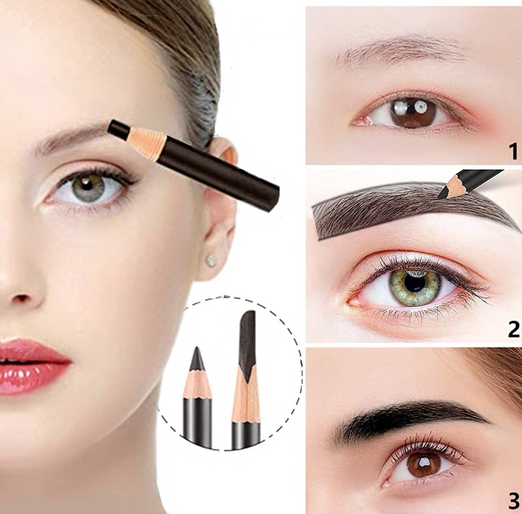 Go Ho 12 PCS Black Eyebrow Eyeliner Pencils,Sweatproof Eyebrow Pencil,Long-lasting Nice Color Eye Brow Gel Pen Makeup Brow Tint Sticks?Black? Beauty & Personal Care Go Ho