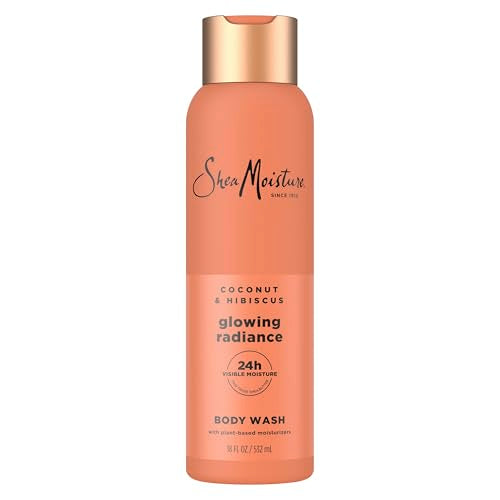 SheaMoisture Coconut Hibiscus Body Wash Glowing Radiance Glowing Radiance body wash for 24H Visible Moisture for Healthy, Glowing Skin 18 oz Beauty & Personal Care Shea Moisture
