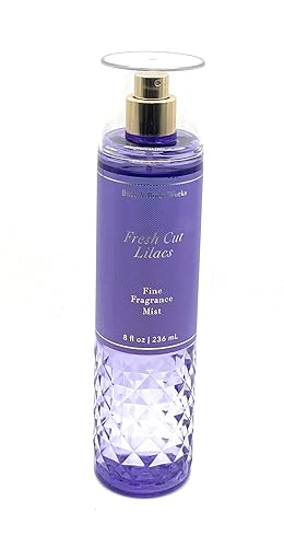 Bath and Body Works Fresh Cut Lilacs Fine Fragrance Mist 8 Fluid Ounce Body Spray Diamond Plate Decorative Bottle, Purple (2023 Limited Edition) Beauty & Personal Care Bath & Body Works