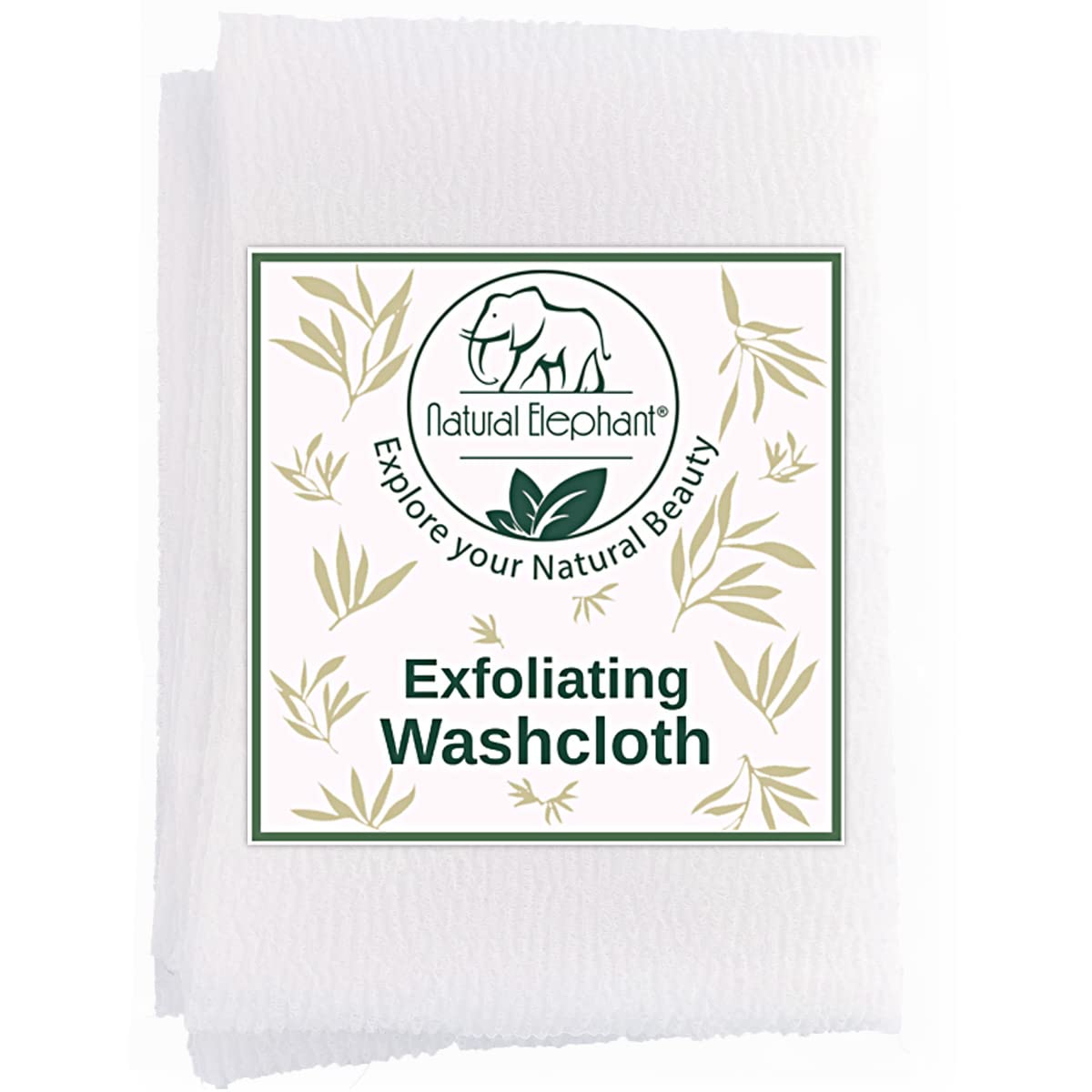 Natural Elephant Exfoliating Washcloth - Pearl White Japanese Shower Scrubber for Body - Single Washcloth for Gentle Skin Exfoliation (2 Pack (2 Beauty and Personal Care Natural Elephant