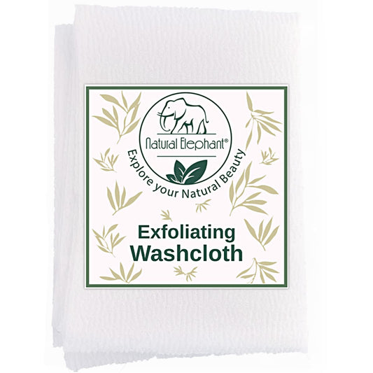 Natural Elephant Exfoliating Washcloth - Pearl White Japanese Shower Scrubber for Body - Single Washcloth for Gentle Skin Exfoliation Beauty and Personal Care Natural Elephant