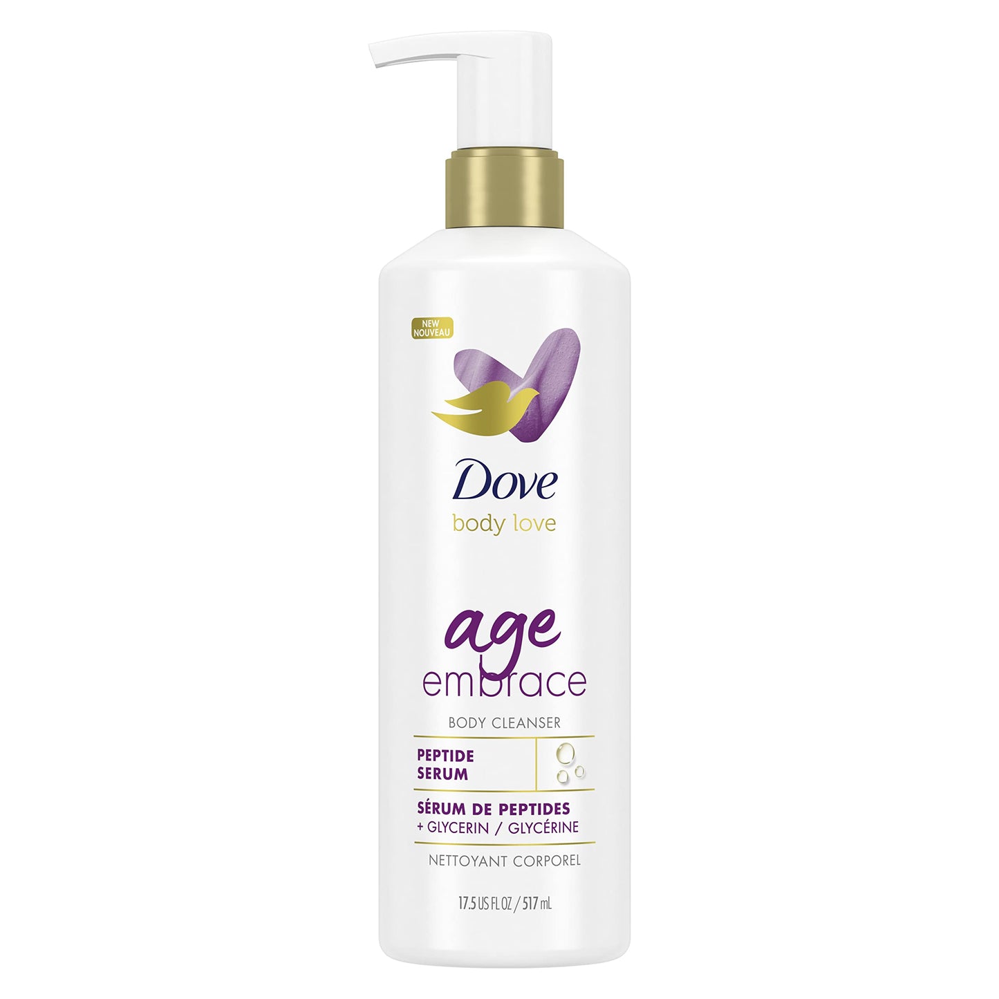 Dove Body Love Body Cleanser For Maturing Skin Age Embrace Body Wash Cleanser with Peptides and Pure Glycerin 17.5 fl oz Beauty & Personal Care Dove