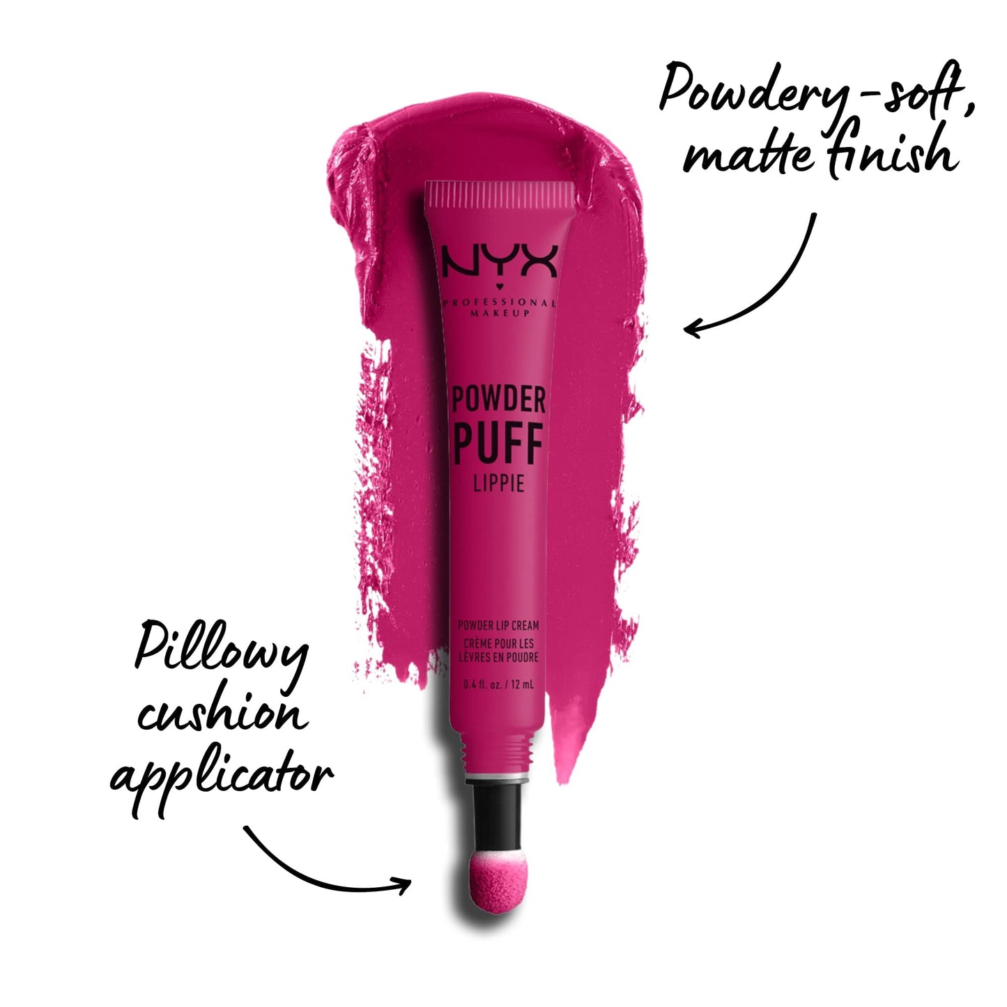 NYX PROFESSIONAL MAKEUP Powder Puff Lippie Lip Cream, Liquid Lipstick - Teenage Dream (Hot Pink) Beauty & Personal Care NYX PROFESSIONAL MAKEUP