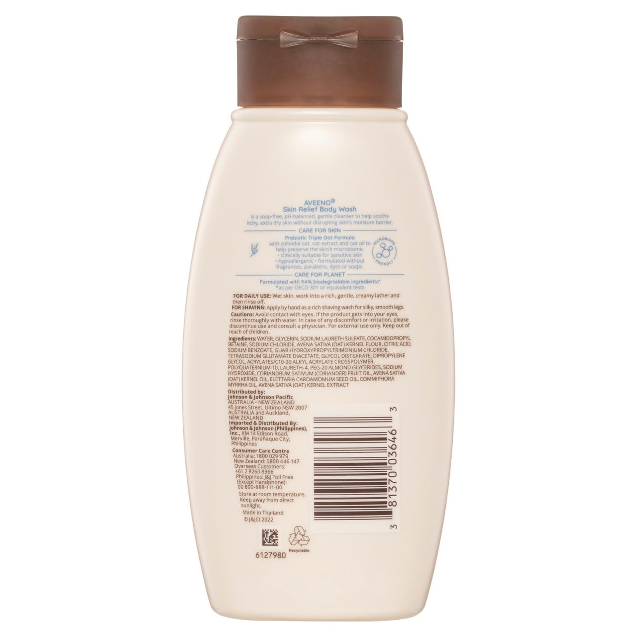 Aveeno Skin Relief Body Wash, Fragrance Free, 12 Ounce (Pack of 12) Beauty & Personal Care Aveeno