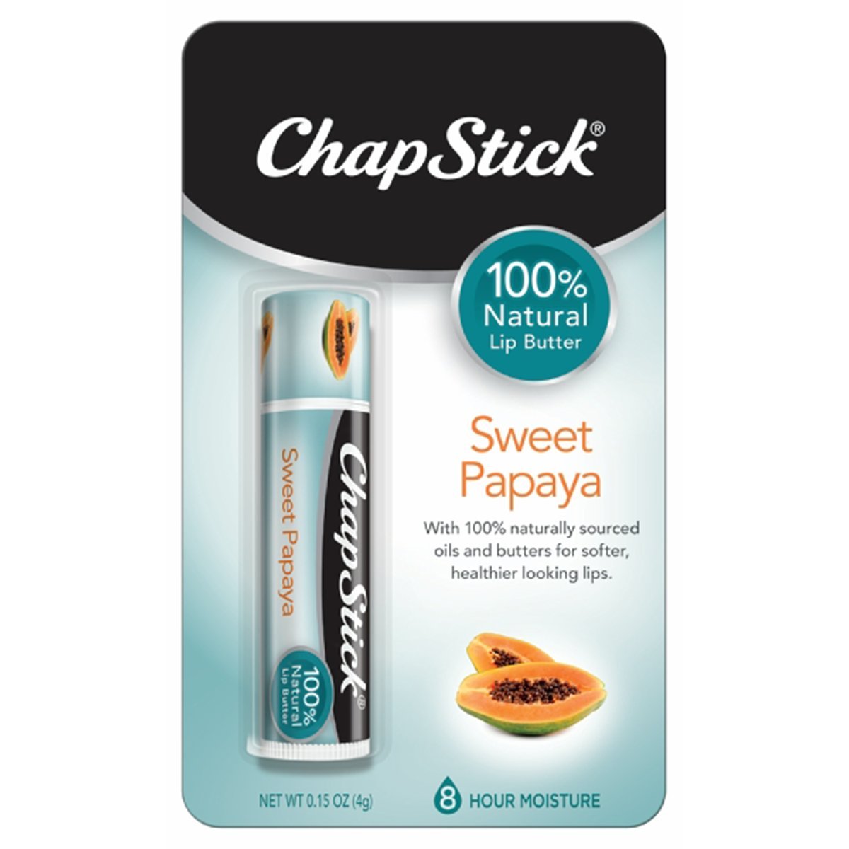 ChapStick Papaya 100% Natural Lip Butter Tube, Lip Balm - 0.15 Oz, Non-Tinted, Sweet Papaya Beauty & Personal Care ChapStick