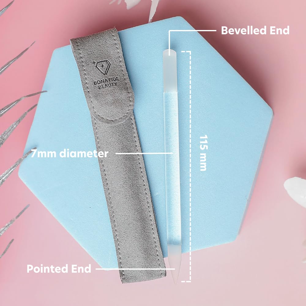BONA FIDE BEAUTY Glass Cuticle Pusher - Dual Ended Manicure Stick - Premium Czech Tools Beauty and Personal Care BONA FIDE BEAUTY