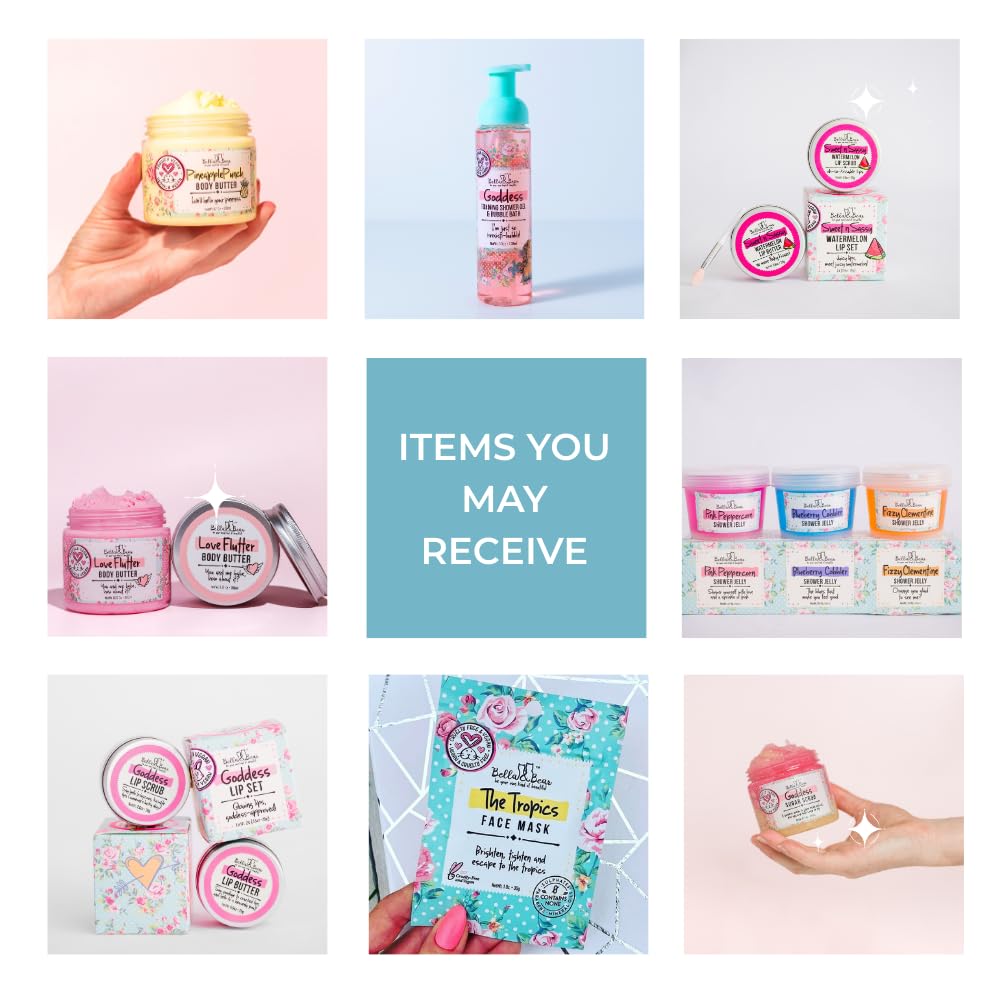 Bella & Bear Spa Gift Set for Girls & Teens - Over $90 Value Beauty Mystery Box - 10-12 Full & Travel Size Bath, Body & Skincare - Birthday & Holiday Beauty and Personal Care Bella and Bear