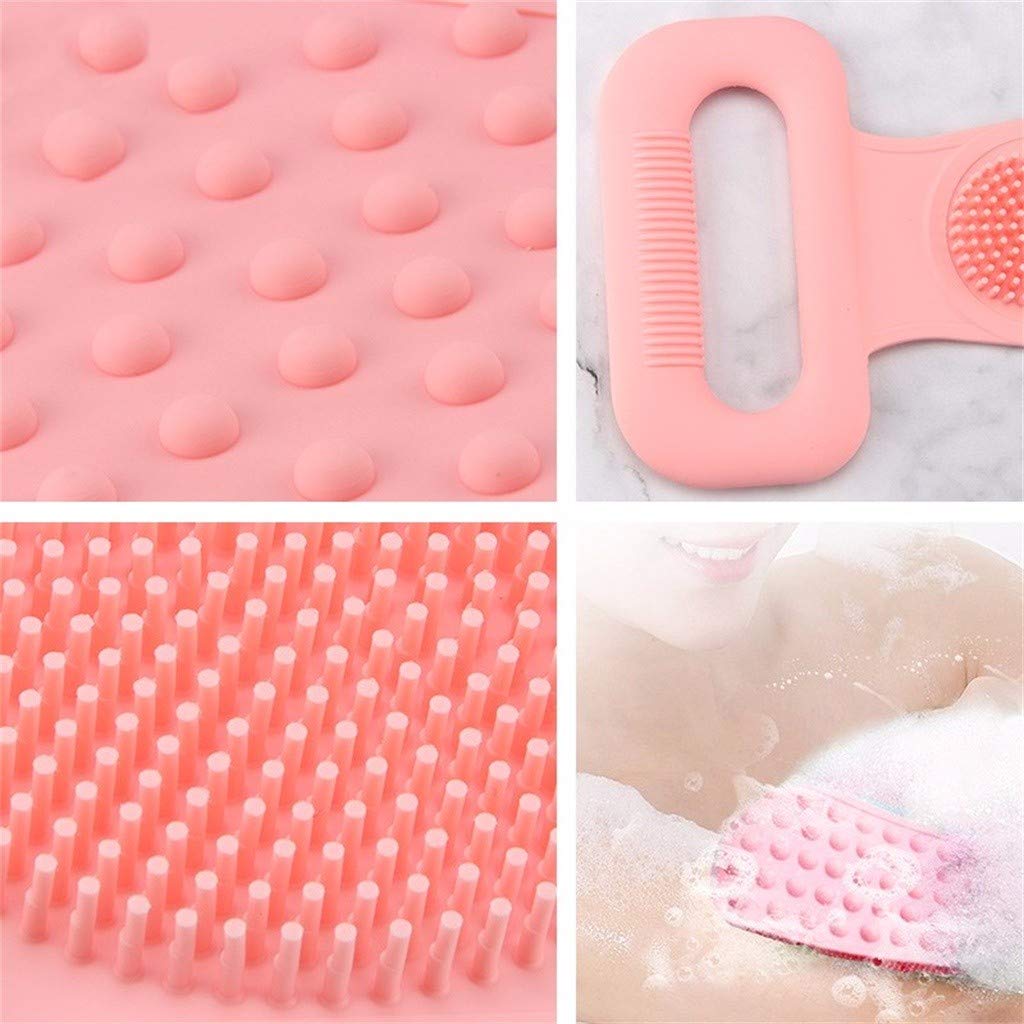 Liyes Bath Shower Silicone Body Brush, Bath Belt Exfoliating Body Brush Belt Wash, Washing Towel Scrub Sponges, Washcloth Bathroom Accessories - Beauty and Personal Care Liyes