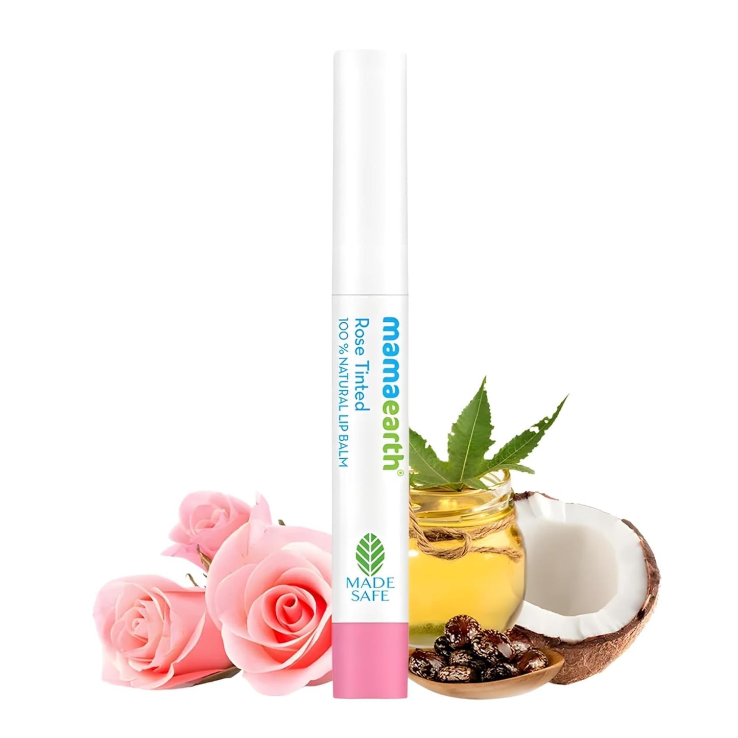 Mamaearth Nourishing Rose Tinted Natural Lip Balm - 12 Hour Moisturization with Castor & Rose Oil - Relieves Dry, Cracked Lips & Makes Lips Soft Beauty and Personal Care MAMAEARTH