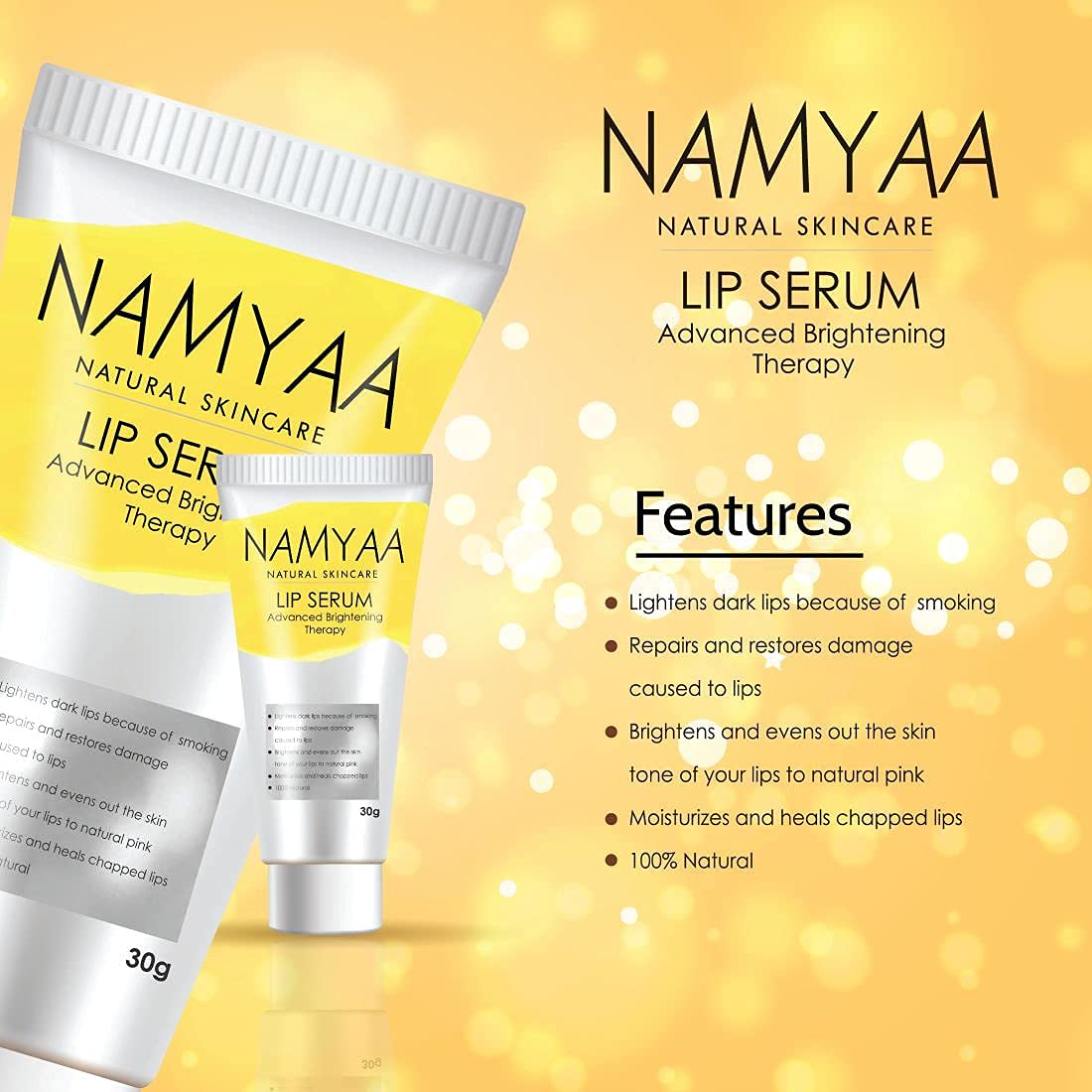 Organic Care Namyaa Natural Lip Serum/Balm/Lightener/Moisturizer For Lip Lightening/Brightening/Toning/Moisturizing, 30 g Beauty and Personal Care Organic Care