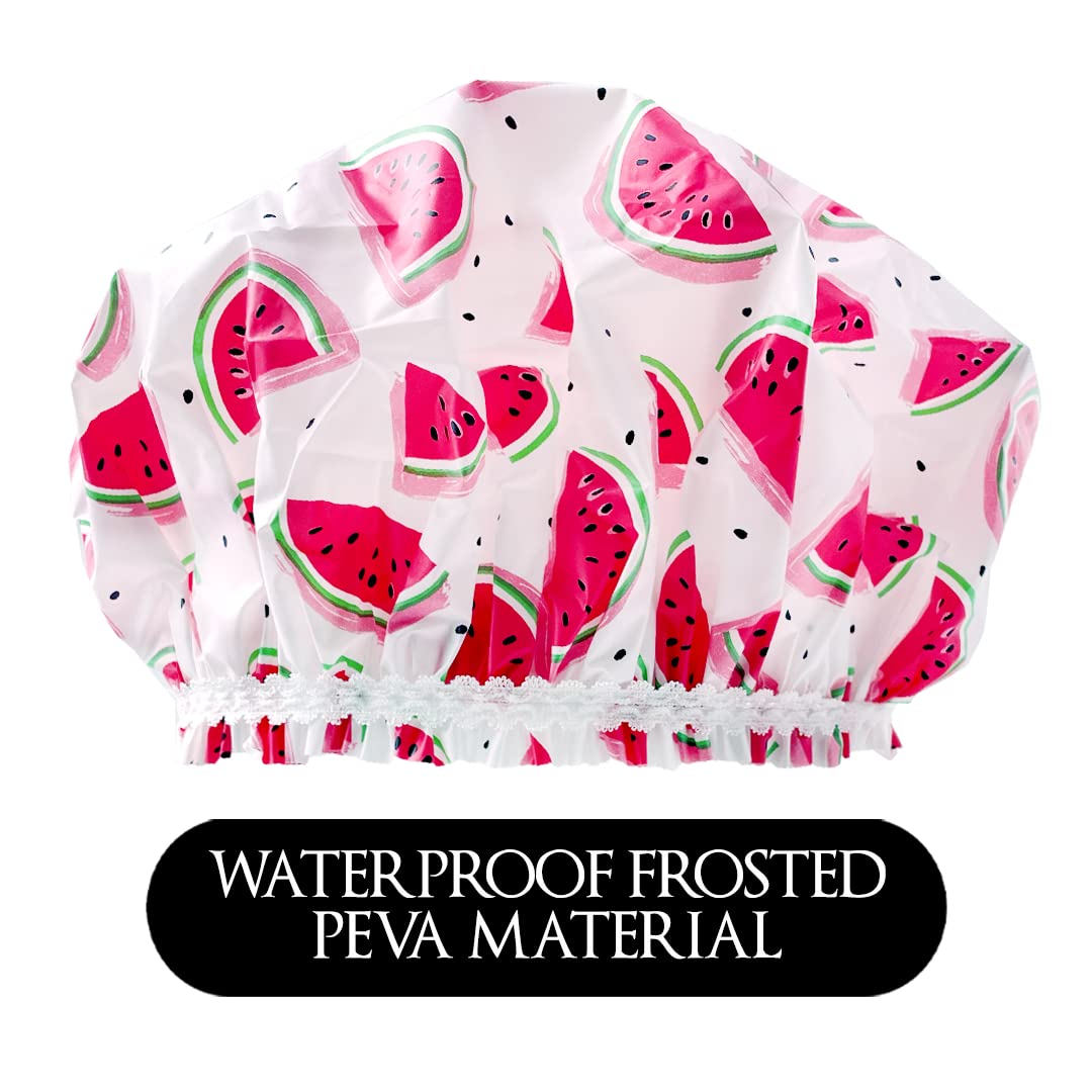 Reusable Vinyl Shower Cap & Bath Cap, Frosted PEVA Elastic Stretch Hem. Multi-Use Waterproof Stretchy Hair Cap for all Hair Lengths - One In A Melon Beauty & Personal Care Betty Dain