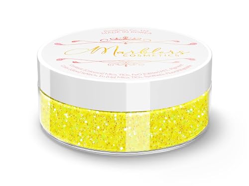 MARBLERS Holographic Face & Body Glitter [Rainbow Yellow] 0.18oz (5g) | Fine | Non-Toxic | Cruelty-Free | Festival, Rave & Party Makeup | Eye, Hair Beauty & Personal Care MARBLERS