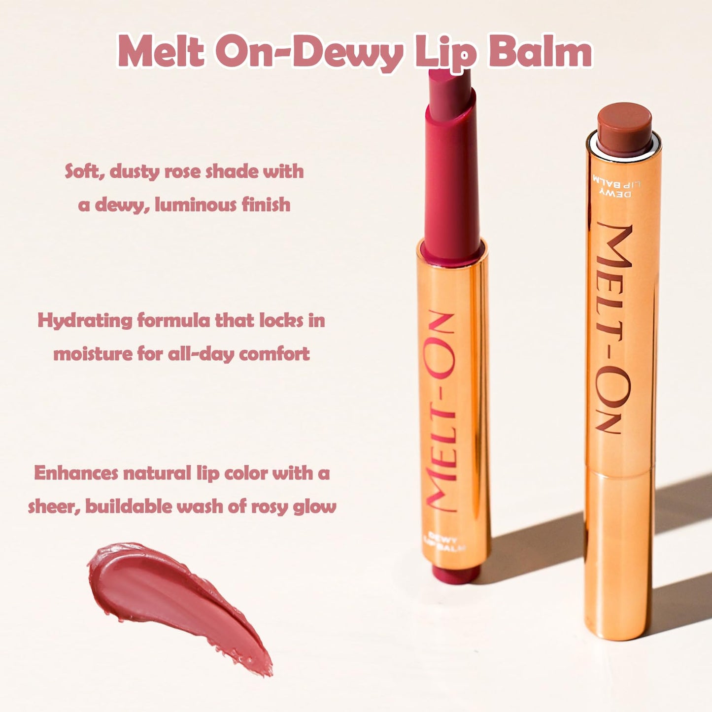 Oz Lab Beauty Melt On Dewy Lip Balm - Rose Hue, Hydrating Click-Up Lip Moisturizer, Cruelty-Free, 0.21FL.OZ/6ML?pack of 1 Beauty and Personal Care OZ LAB