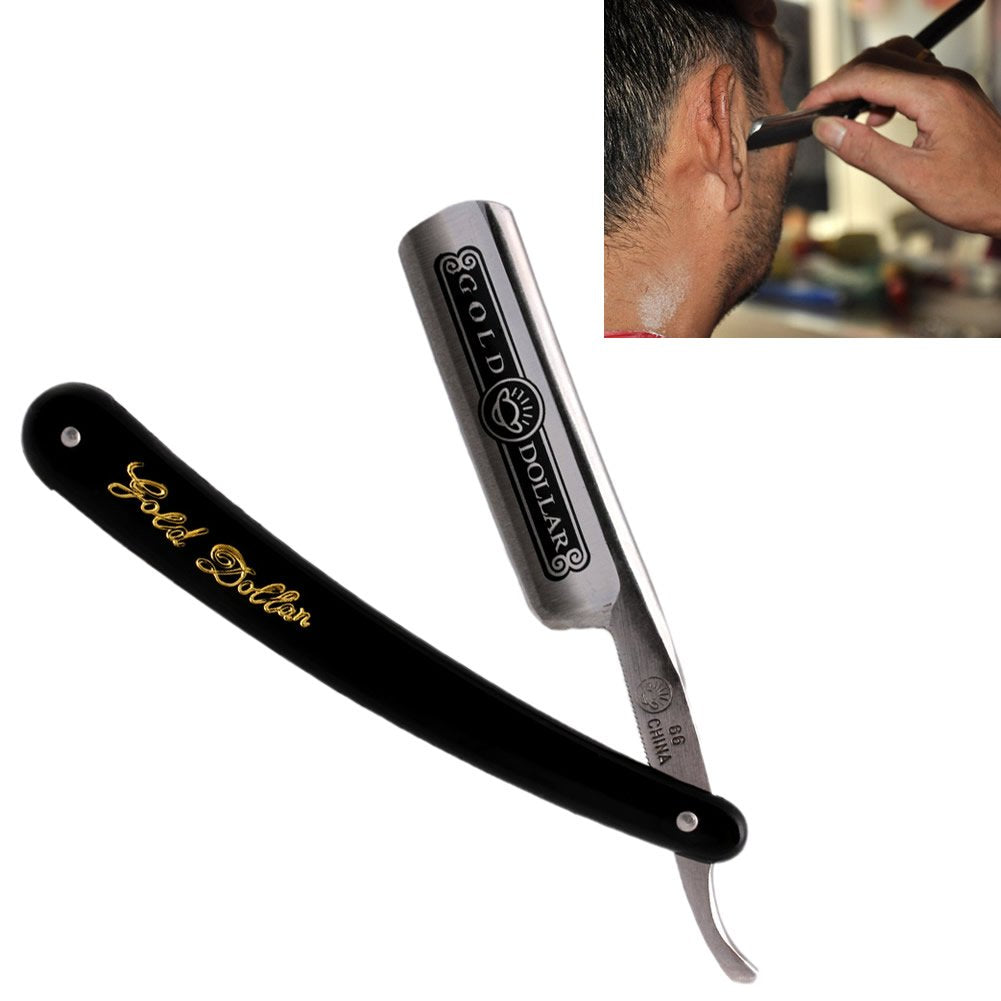 Tangc Pro Gold Dollar Shave Knife 66 Straight Edge Barber Razor Folding Hair Shaving Beauty and Personal Care Tangc