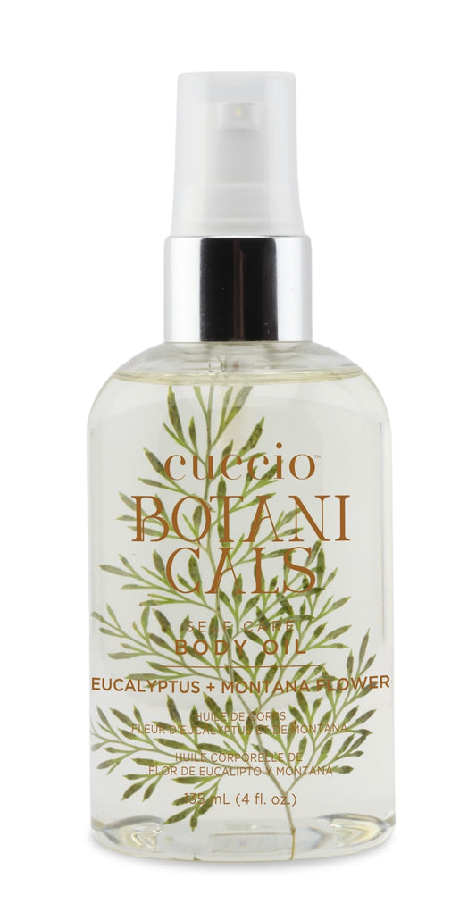 Cuccio Botanicals Eucalyptus & Montana Flower Body Oil - Soothing Hydrating Massage Oil for Skin Nourishment & Relaxation, 4 fl oz Beauty & Personal Care Cuccio