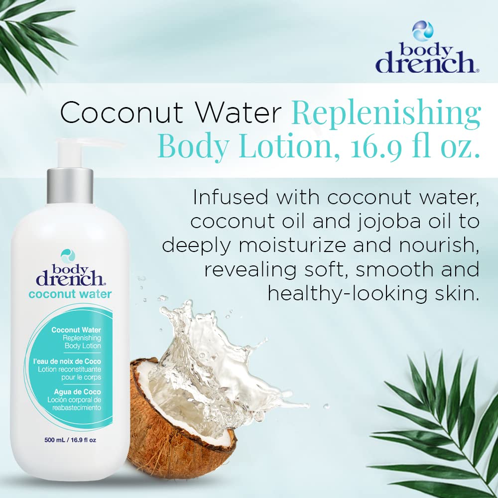 Body Drench Body Lotion for Women, Coconut Water - Hydrating Coconut Lotion for Dry Skin, Moisturizer Skin Care, 16.9 fl oz Beauty & Personal Care Body Drench