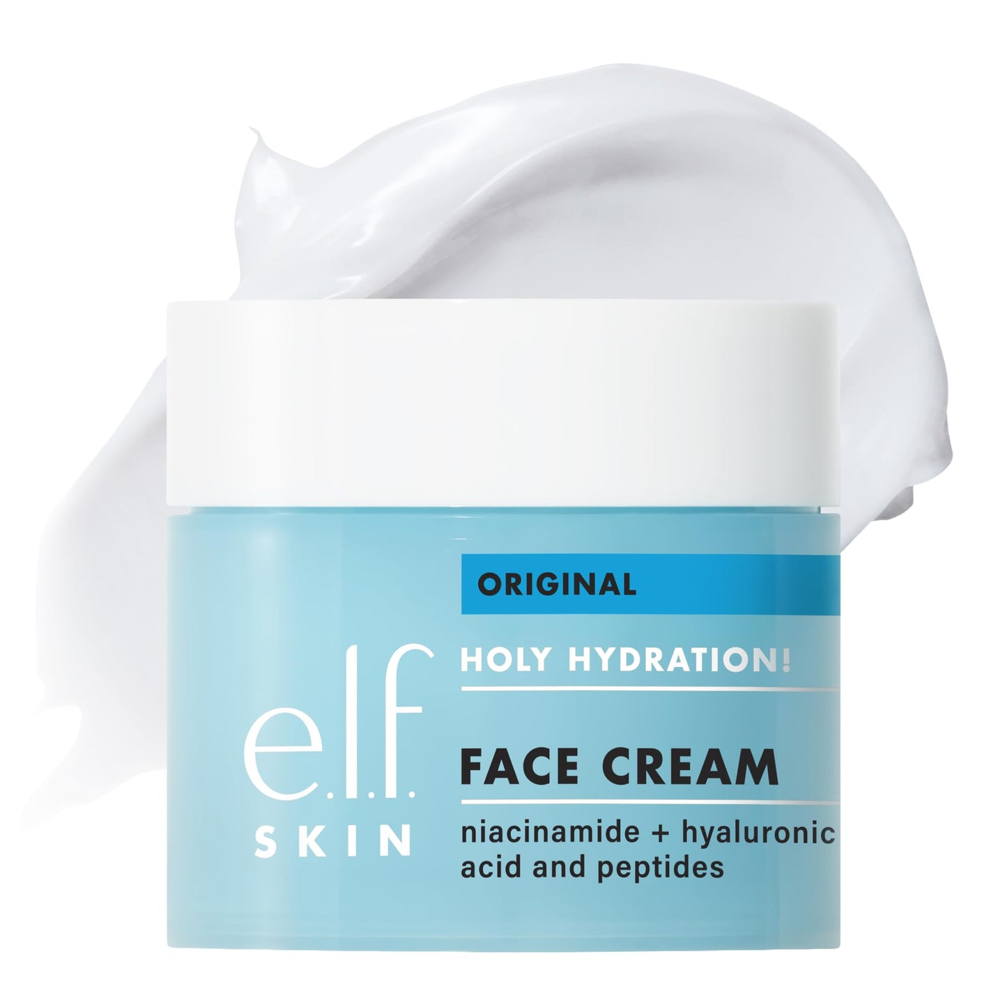 e.l.f. SKIN Holy Hydration! Face Cream with Hyaluronic Acid, Niacinamide & Peptides, Nourishing & Plumping Moisturizer, Vegan & Cruelty-Free Beauty & Personal Care e.l.f.