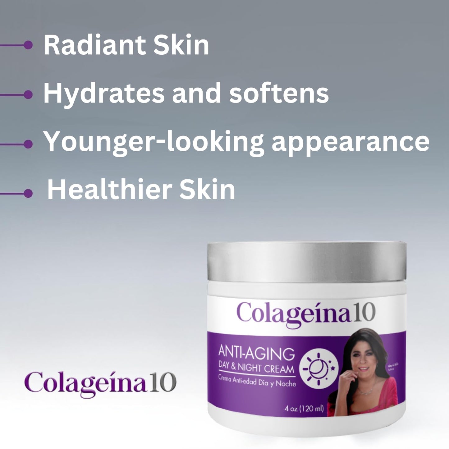 Colageina 10 Anti-Aging Day & Night Cream - Reduce the Appearance of Fine Lines & Wrinkles with Hydrolyzed Collagen and Hyaluronic Acid - 4 oz (120 Beauty & Personal Care Colageina 10
