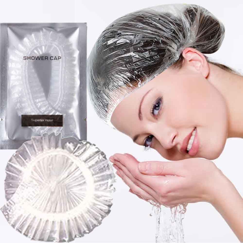 50Pcs Thick Disposable Shower Caps Individually Wrapped for Hair Salon Beauty and Personal Care KkttpGingmen
