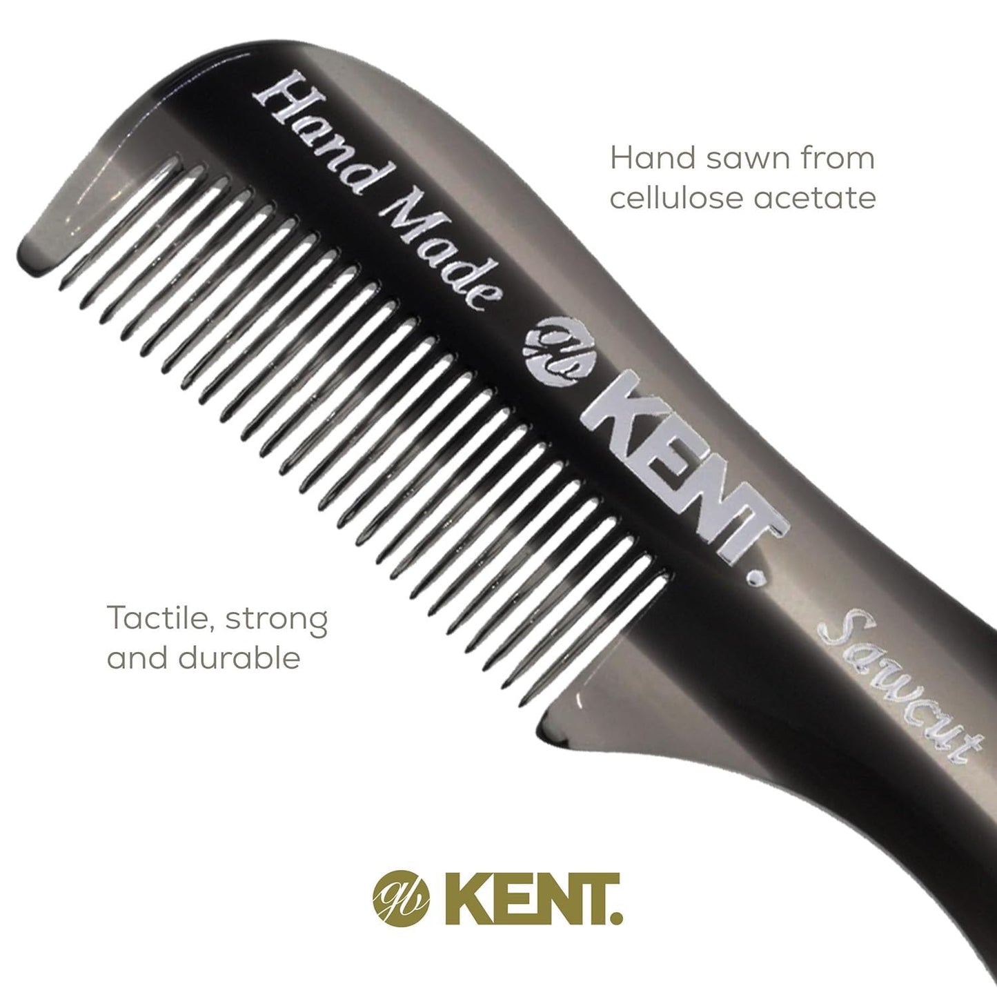 Kent A 81T Black Graphite X-Small Men's Beard Mustache Pocket Comb, Fine Toothed for Facial Hair Grooming and Styling. Hand-Made of Quality Cellulose Beauty and Personal Care KENT