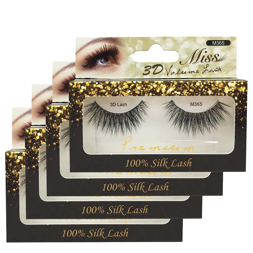 "4 Pairs" Miss Lash 100% Handmade Tapered 3D Volume lash M365 Beauty & Personal Care Miss Lashes