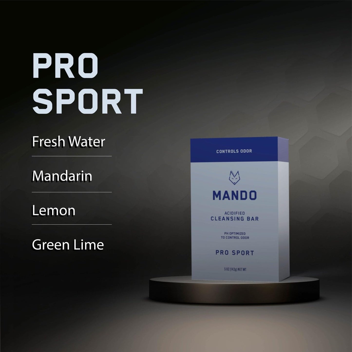 Mando Acidified Cleansing Bar - 24-Hour Odor Control - Removes Odor Better than Soap - SLS Free, Paraben Free - Safe For Sensitive Skin - Pro Sport Beauty & Personal Care Mando
