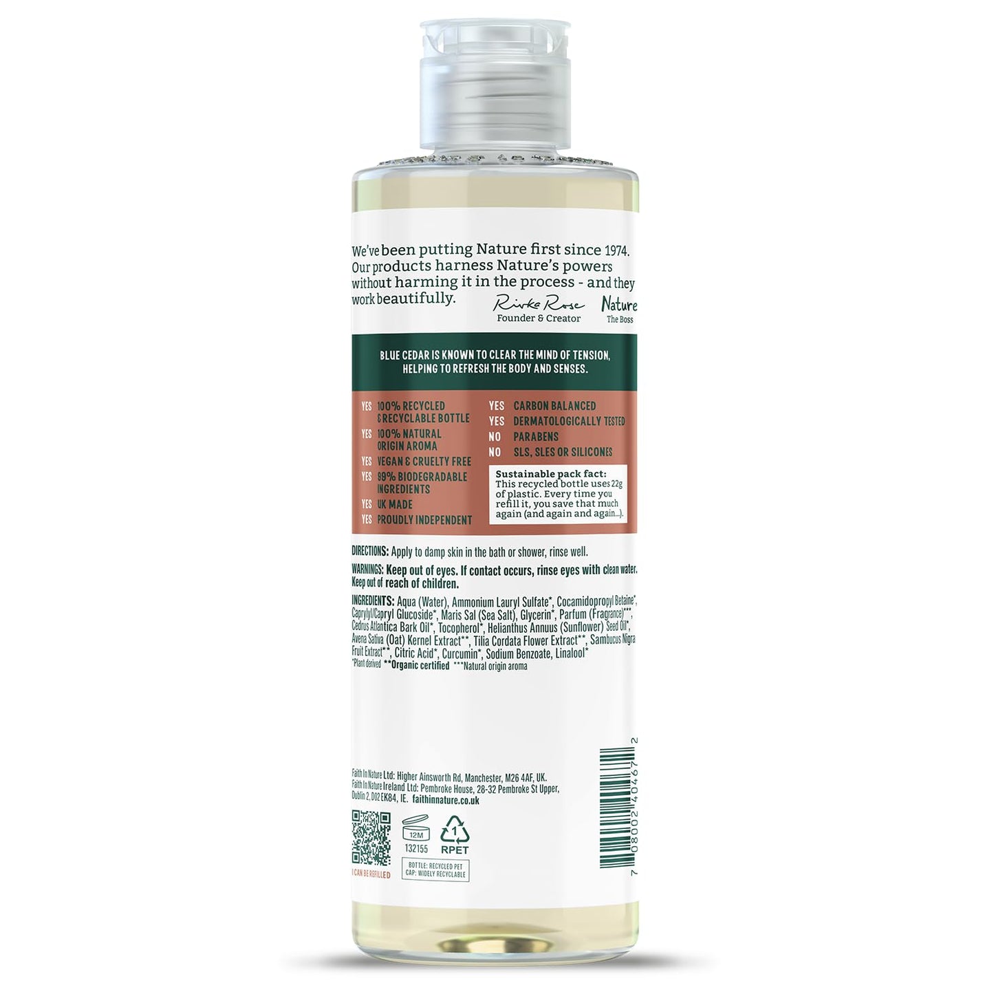 Faith in Nature For Men Blue Cedar Body Wash 400ml Beauty & Personal Care FAITH IN NATURE