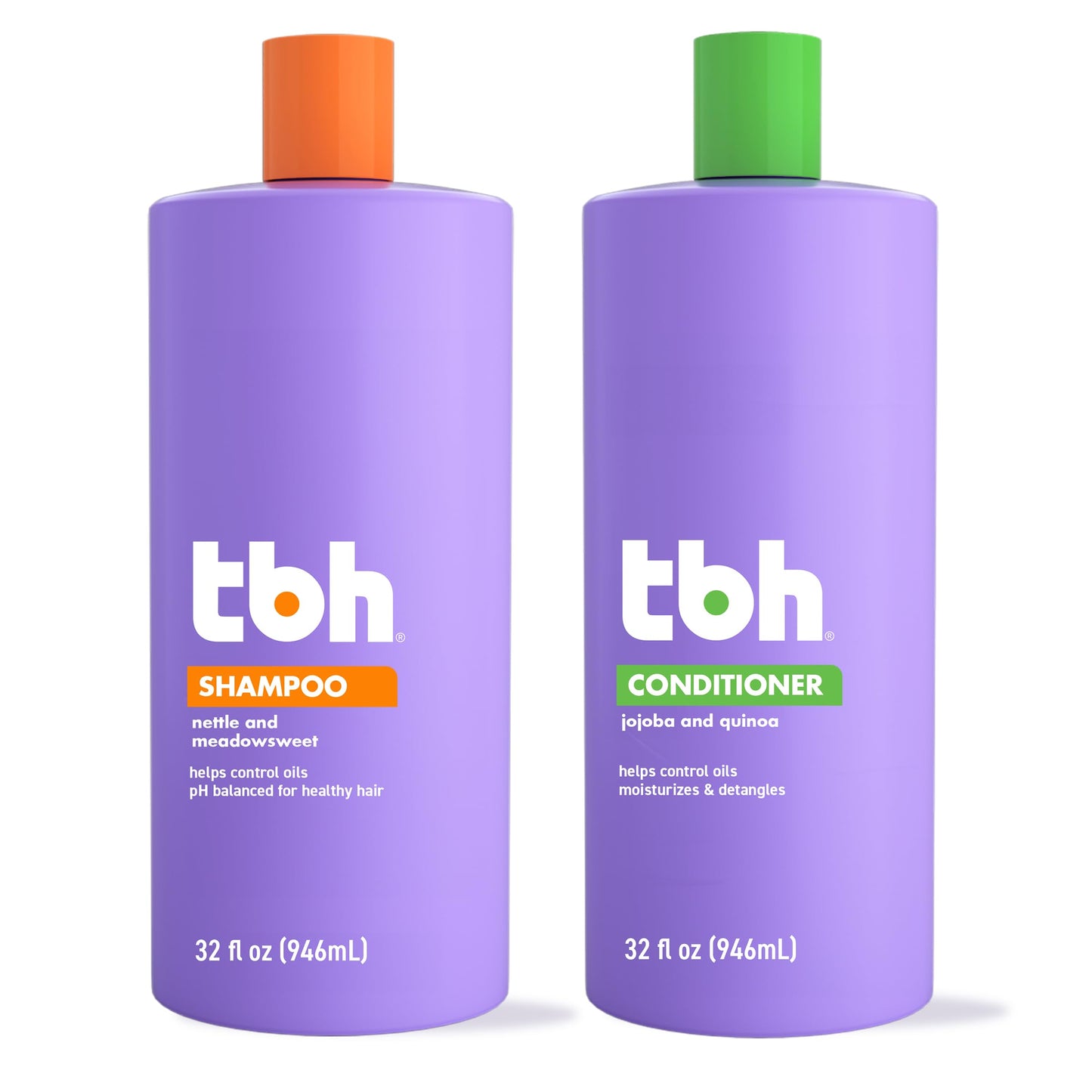 TBH Kids & Teen Shampoo and Conditioner Set - Sulfate & Paraben Free, Lightweight & Hydrating Hair Care for All Hair Types - 2-Pack, 12 oz Each Beauty & Personal Care TBH