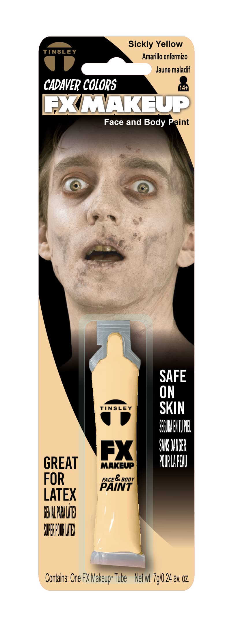 Tinsley Transfers FX Makeup - Face and Body Paint - Water-Based Cream - 7g / 0.24 oz Tube (Sickly Yellow), 1 Count Beauty & Personal Care Tinsley Transfers