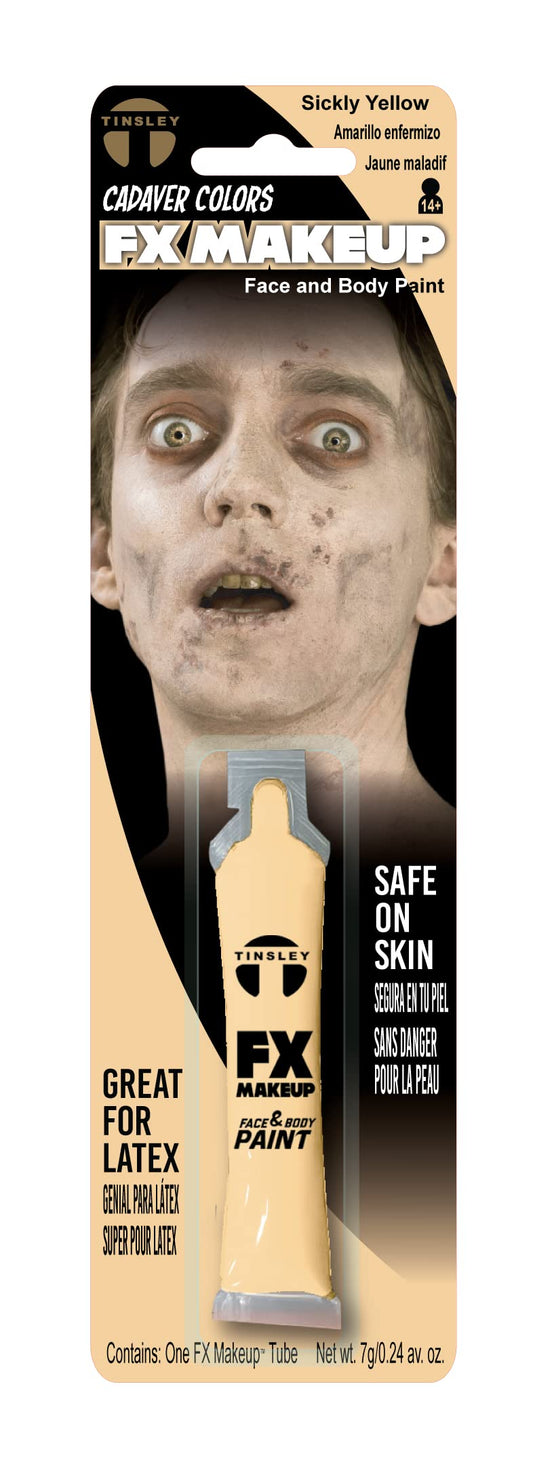 Tinsley Transfers FX Makeup - Face and Body Paint - Water-Based Cream - 7g / 0.24 oz Tube (Sickly Yellow), 1 Count Beauty & Personal Care Tinsley Transfers