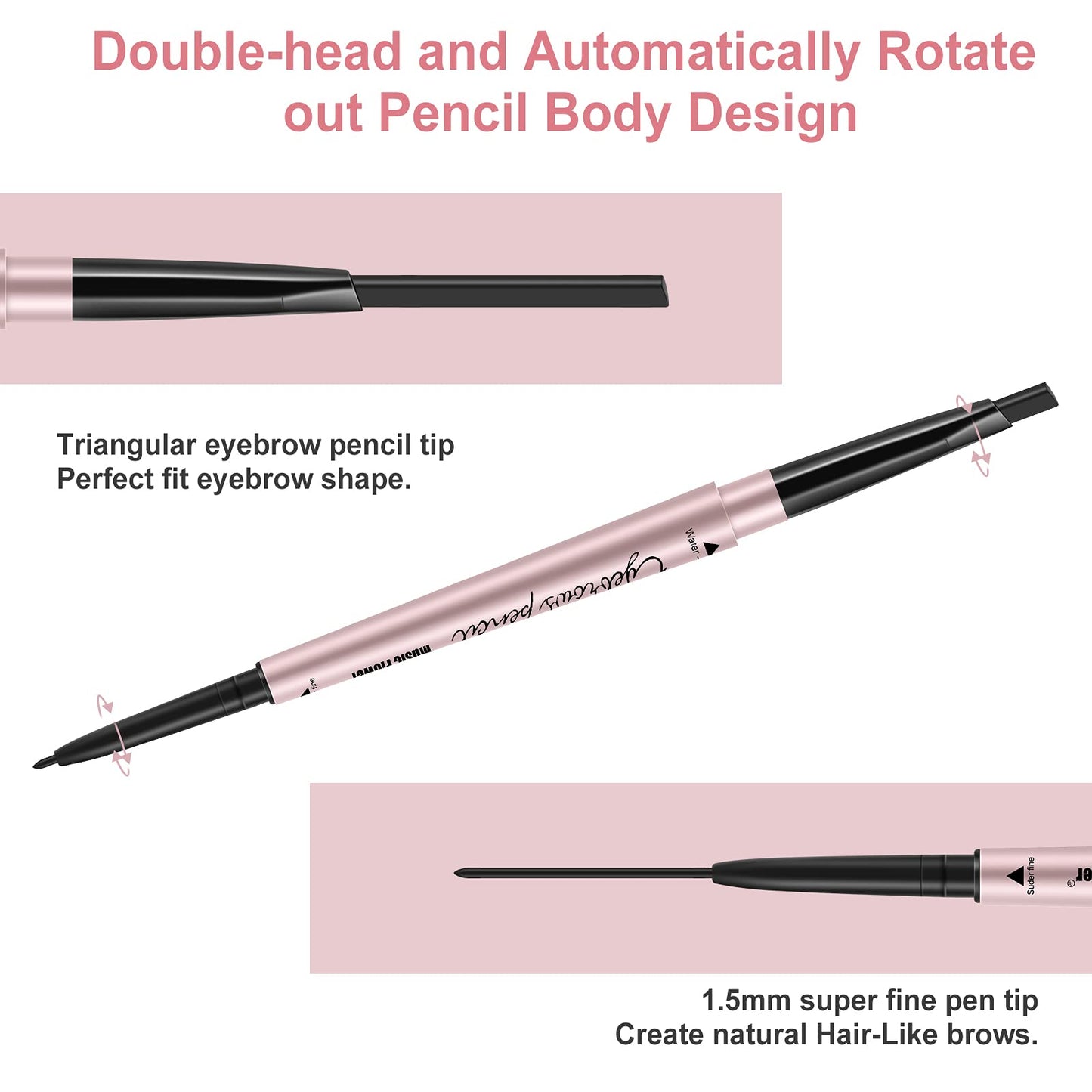 TurritopsisD 1-Pack Eyebrow Pencil & Brow Razor with Comb kit, Dual-ends Easy to Color Waterproof Long-lasting Makeup Natural Eye Brows Looking (Khaki Beauty & Personal Care TurritopsisD