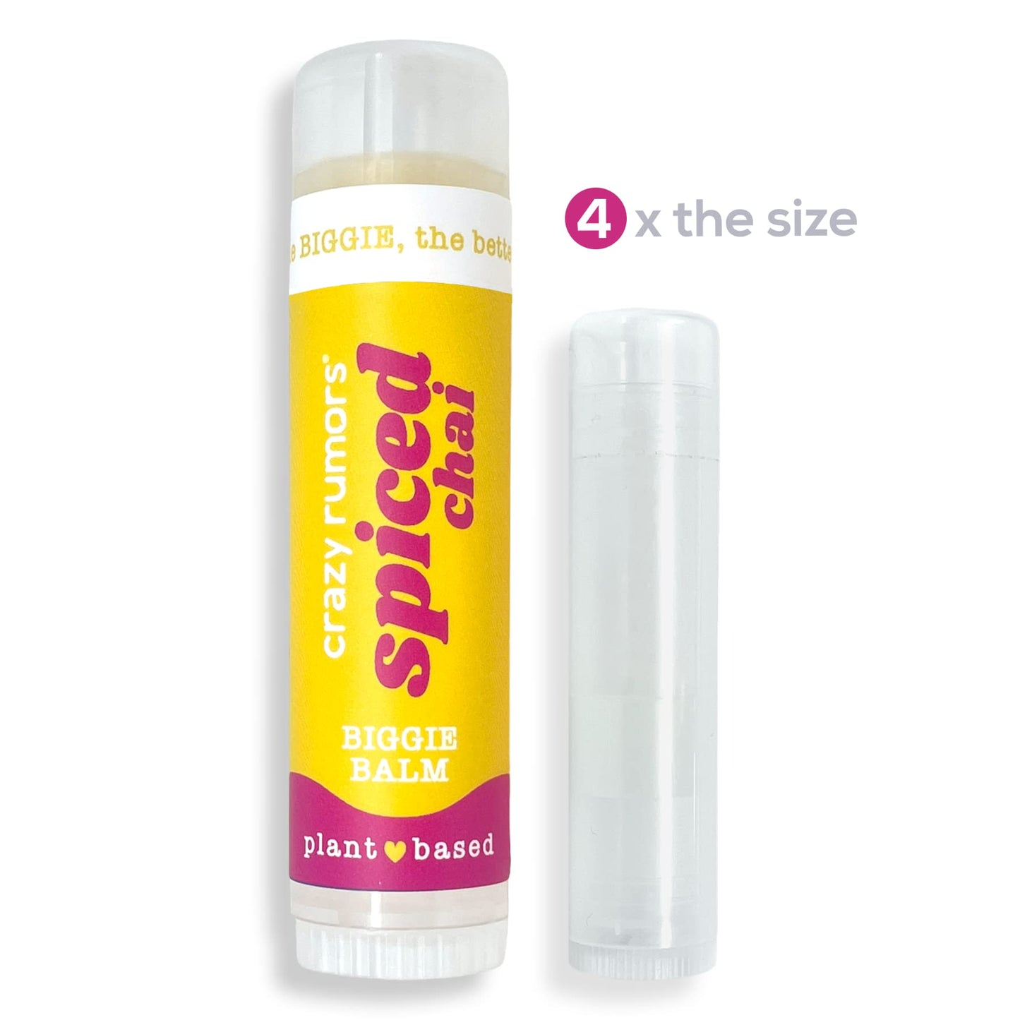 Crazy Rumors Biggie Spiced Chai Flavored All Natural, Plant Based Lip Balm to Moisturize and Nourish your Lips - Spiced Chai tube 0.6 oz (4x Larger Beauty and Personal Care Crazy Rumors