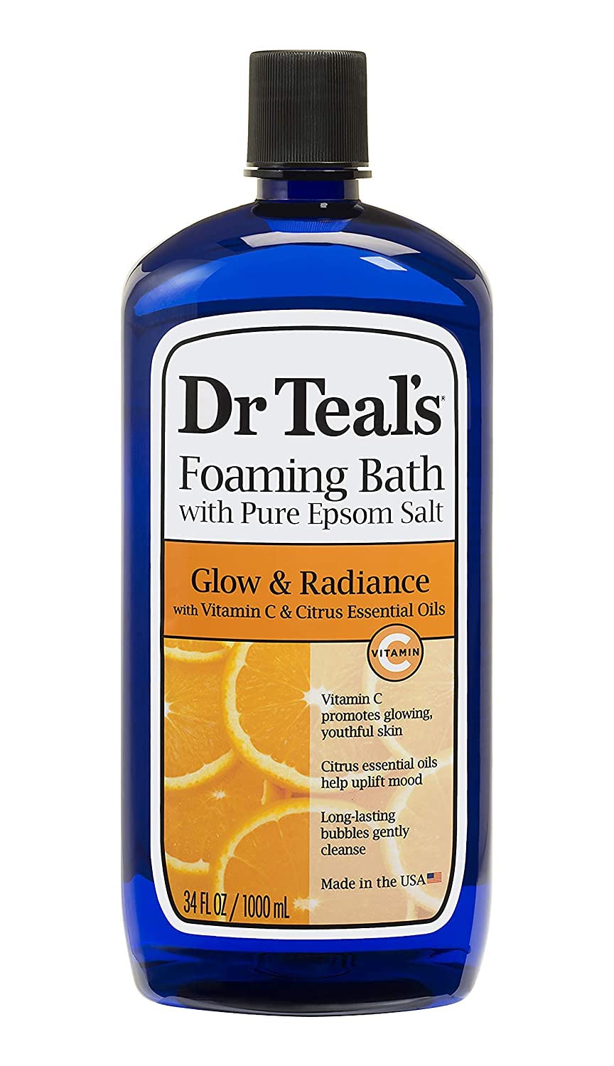 Dr. Teal's Pure Epsom Salt Foaming Bath Gift Set (2 Pack, 34 oz ea.) - Restore & Replenish Pink Himalayan and Glow & Radiance with Vitamin C & Citrus Beauty and Personal Care Dr Teal's