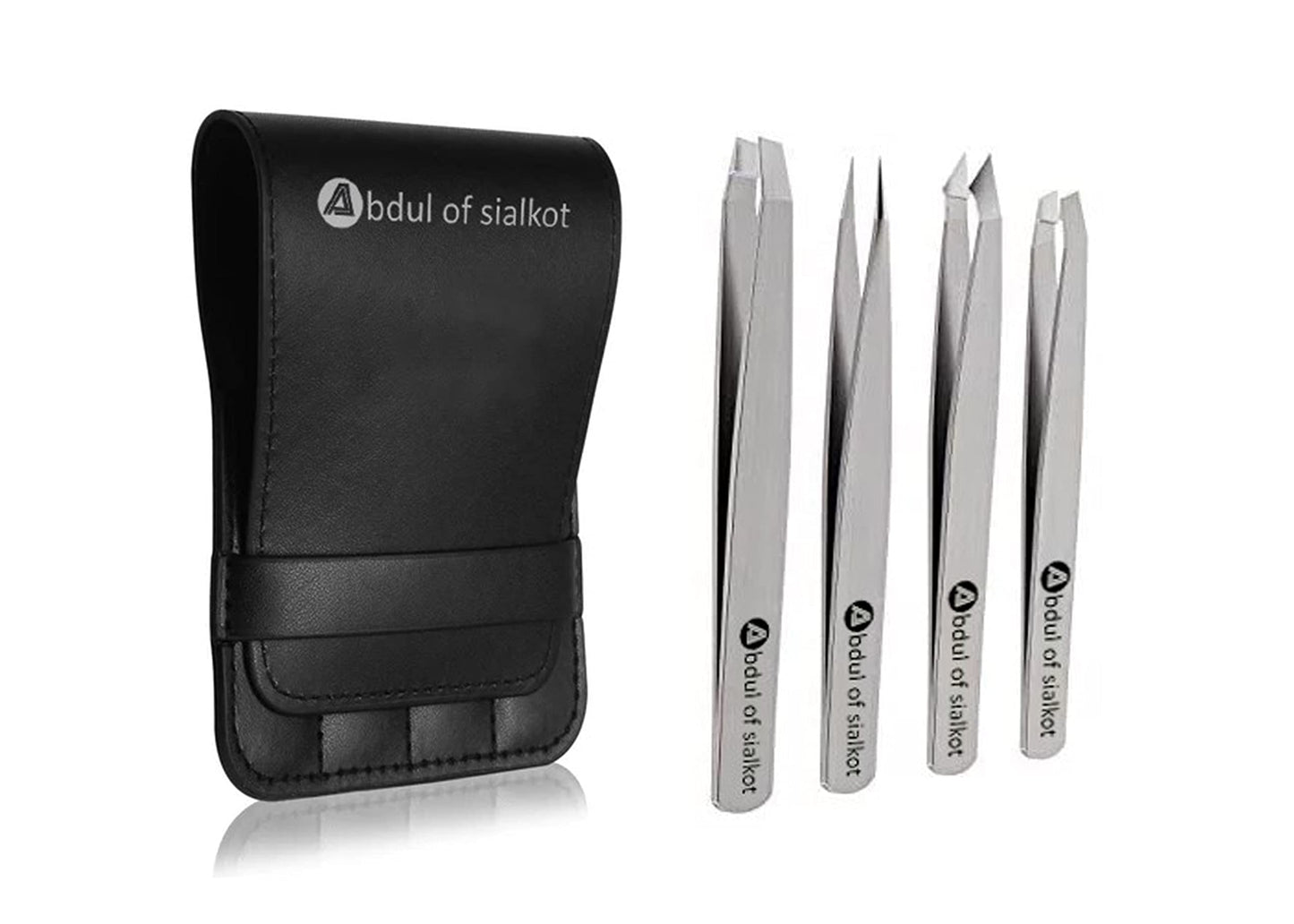 Abdul of Sialkot Eyebrow Tweezer Set for Women & Men Professional Slant and Pointed Tweezers Set with Case Precision Tweezers Kit for Facial Hair Beauty & Personal Care Abdul of Sialkot